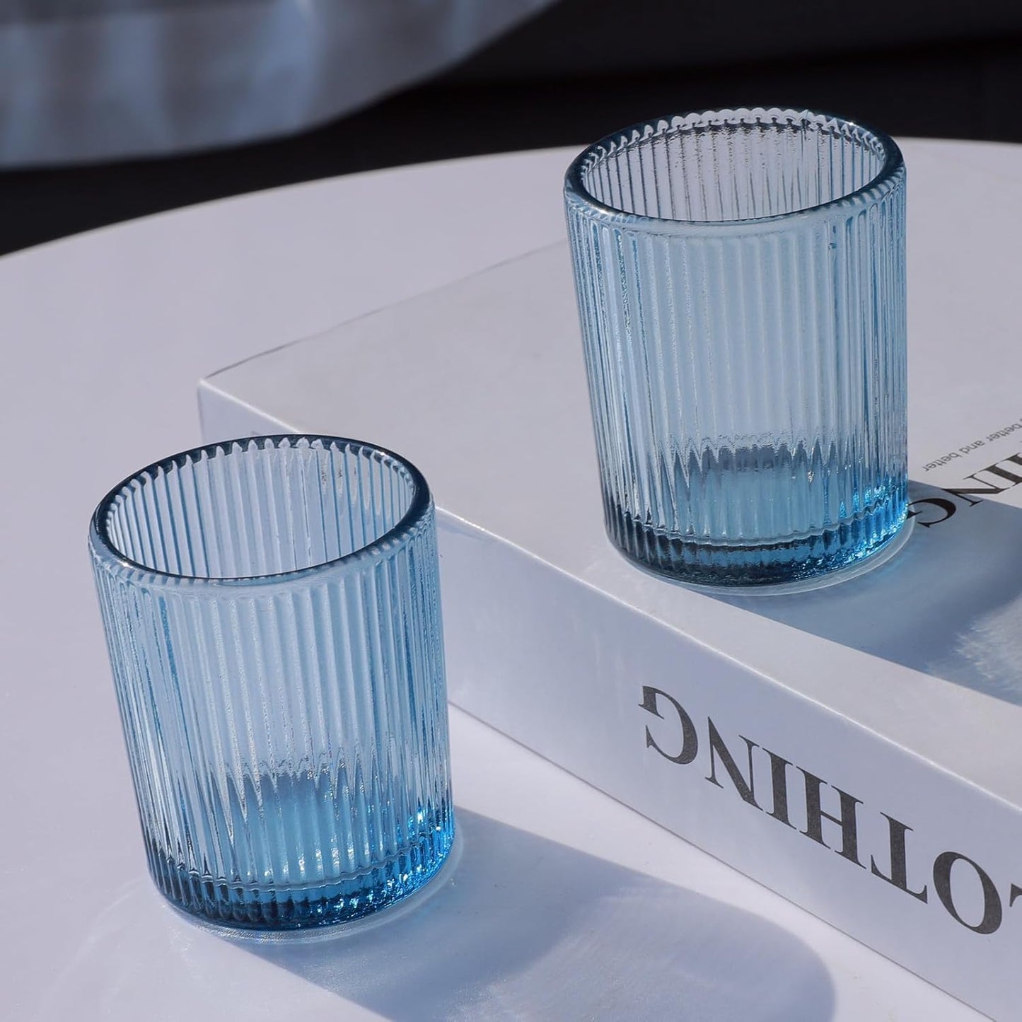 Teelichthalter-Set, Glas (12er-Set), Blau