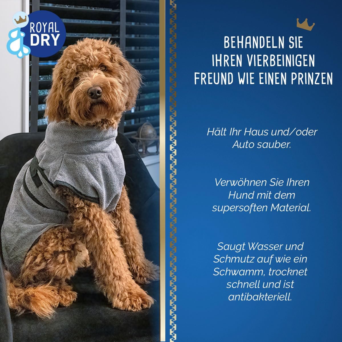 Schnelltrocknender Hundebademantel, XL