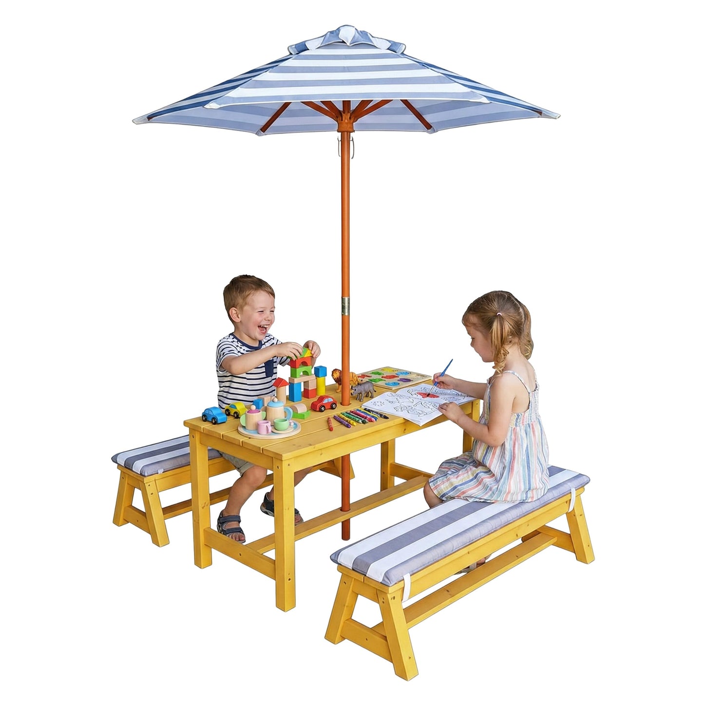 Kindersitzgruppe mit Schirm, Natur