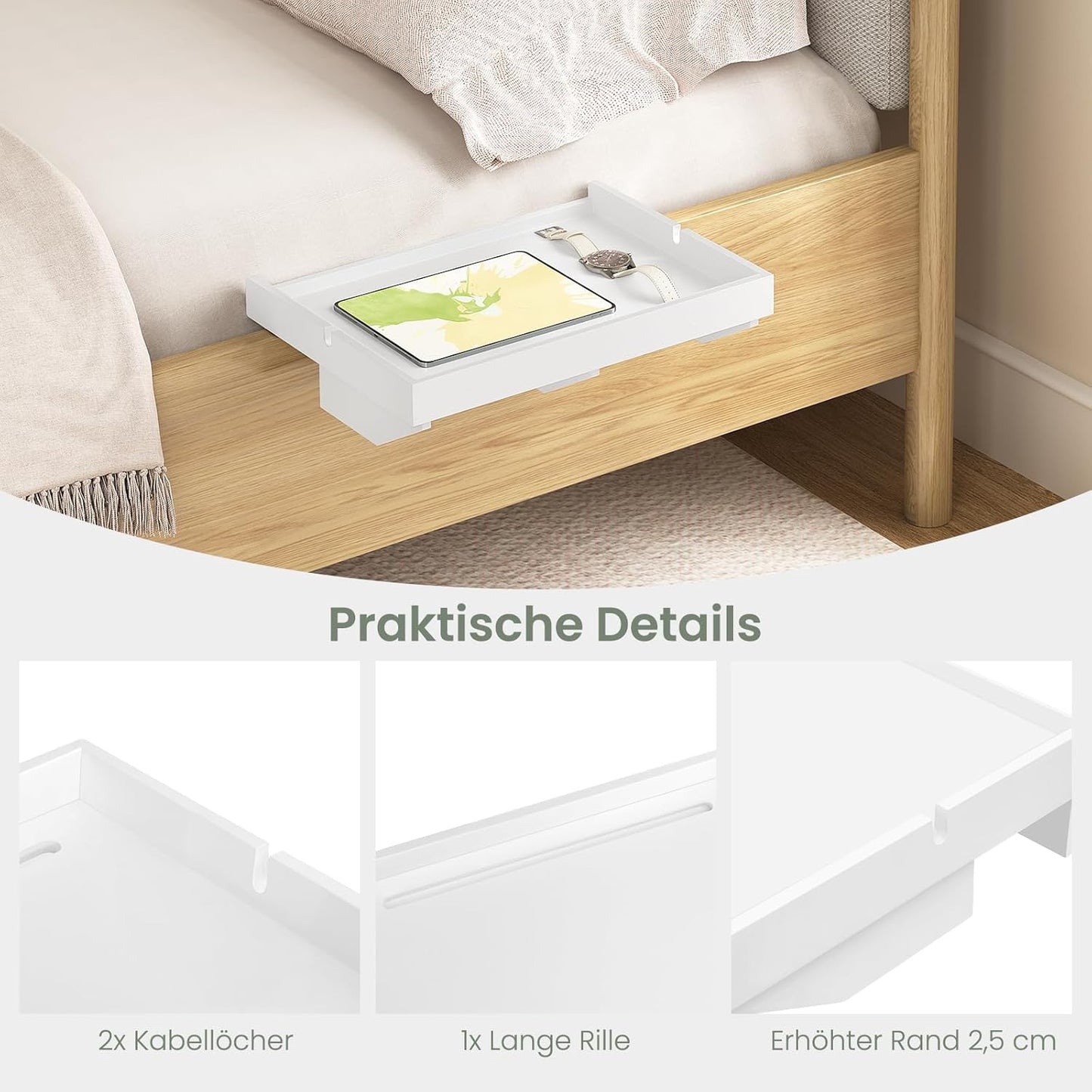 Nachttisch zum Aufhängen, Weiss