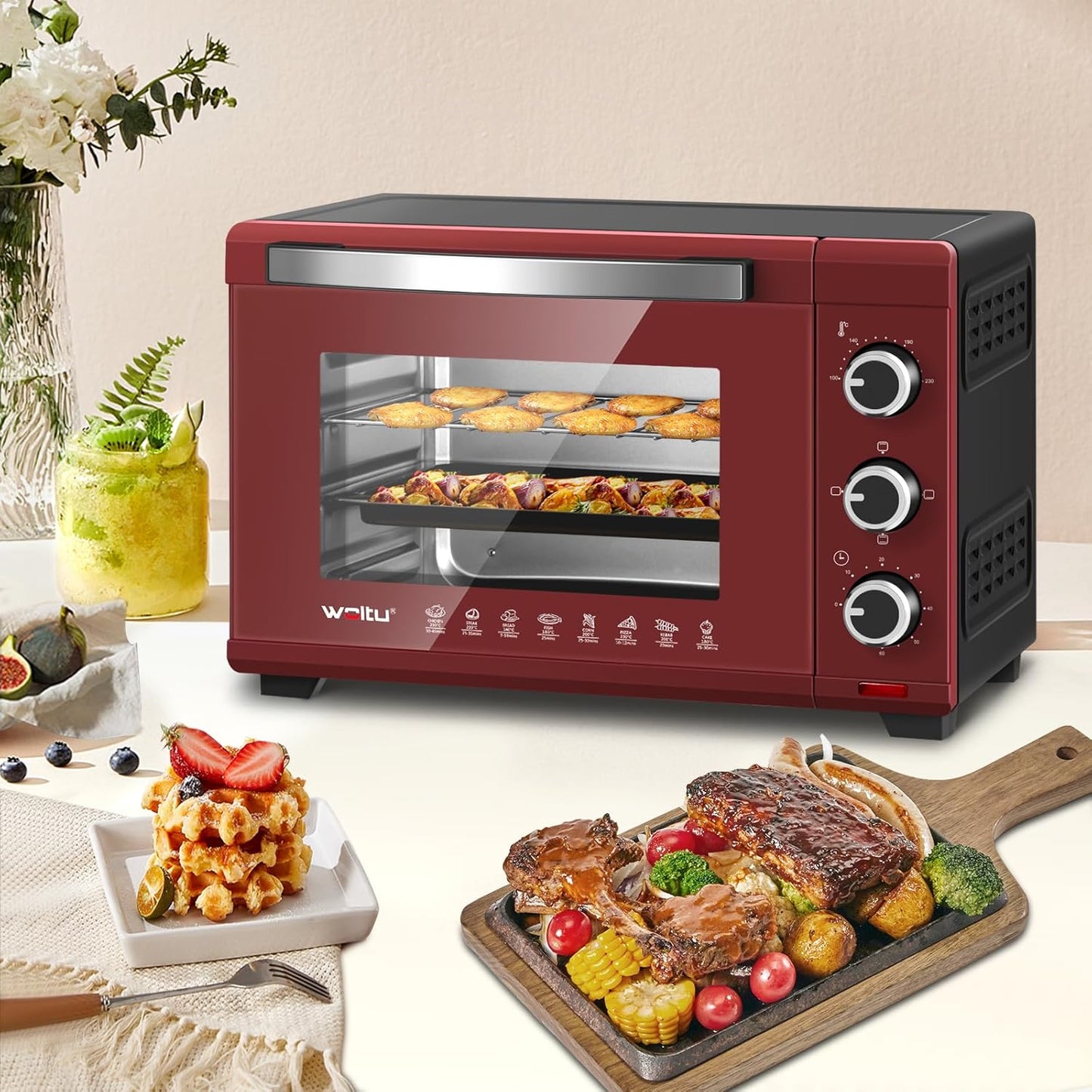 Mini-Backofen, Rot+schwarz