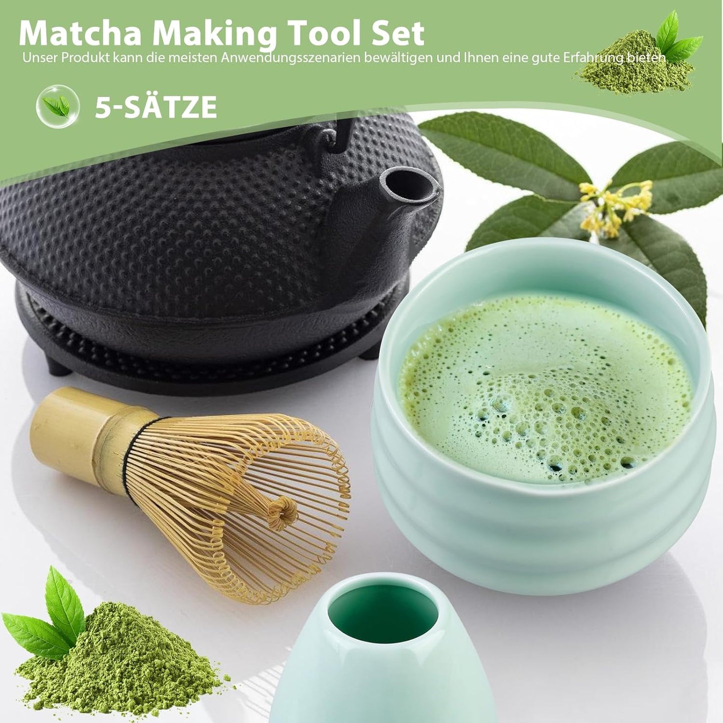Matcha Tee Zubereitungsset, Grün
