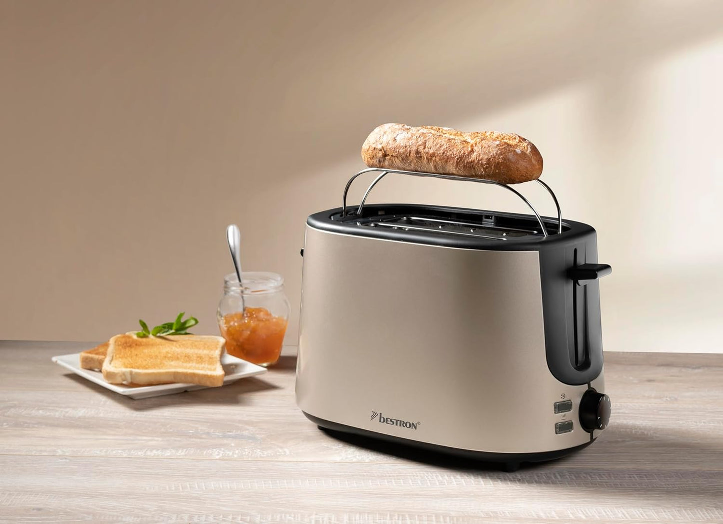 ATS1000SAT Toaster mit 2 Röstkammern, Hellbeige