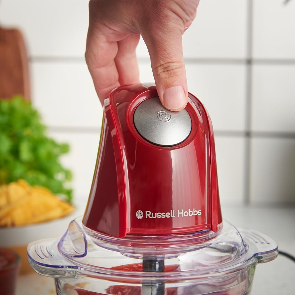 Elektrischer Mini-Zerkleinerer mit Glasbehälter, Rot Mini Zerkleinerer