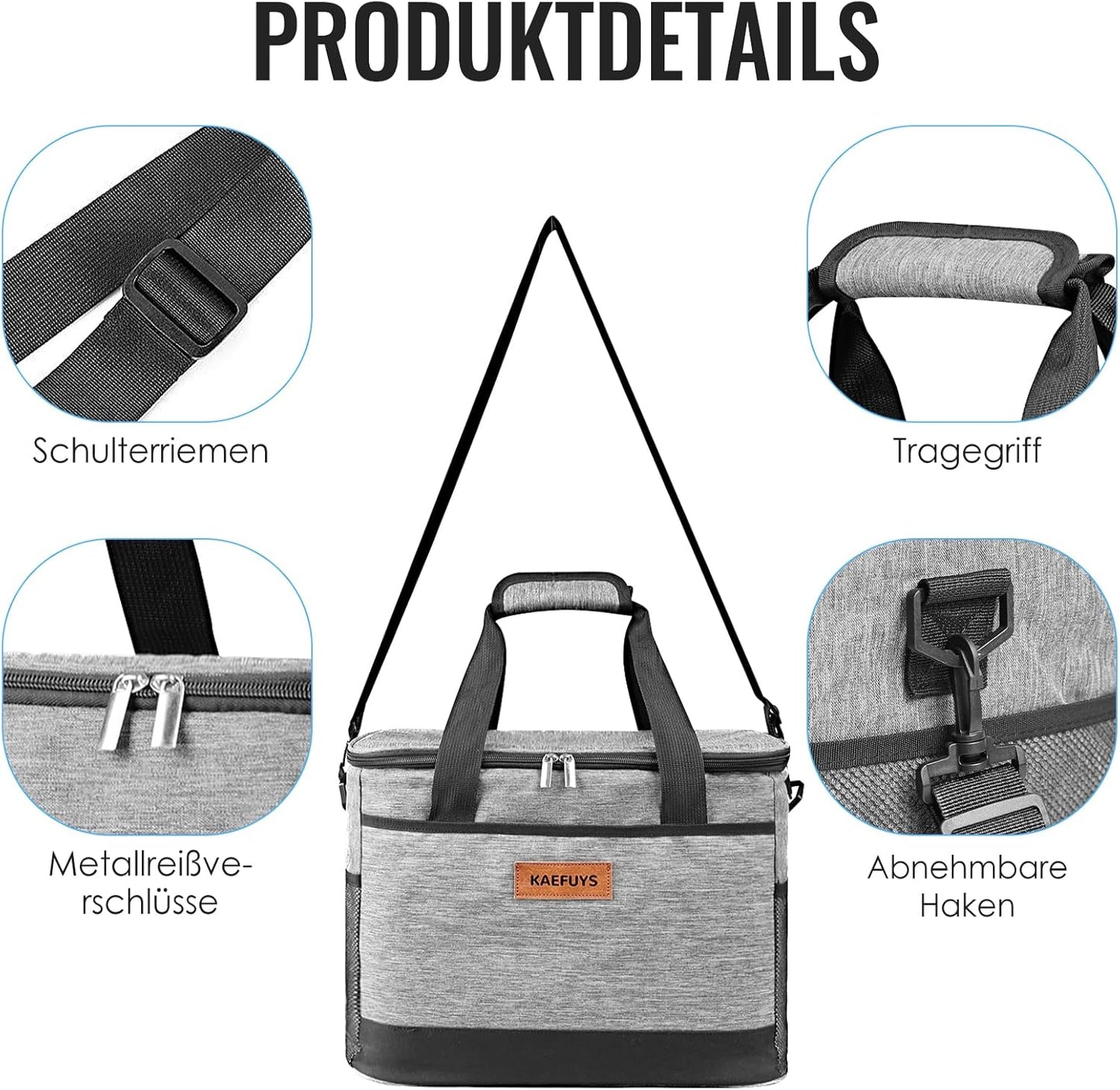 Faltbare Kühltasche, Grau A 33l