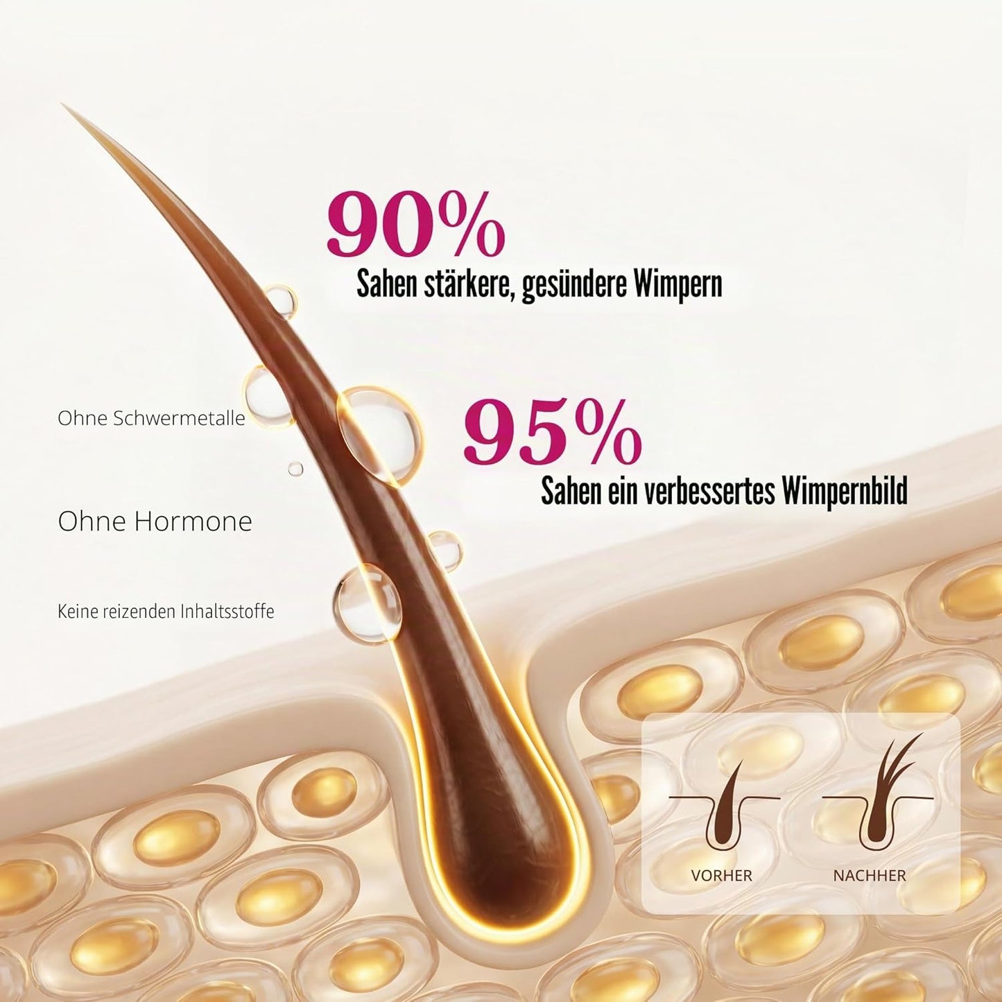 Wimpernserum, Metallisch
