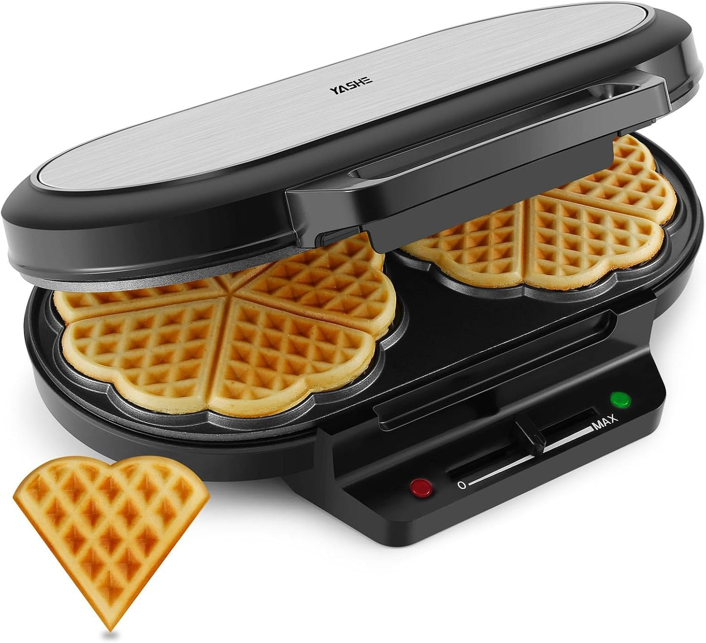 Doppeltes Herzform-Waffeleisen SW-2122M mit Temperaturregelung