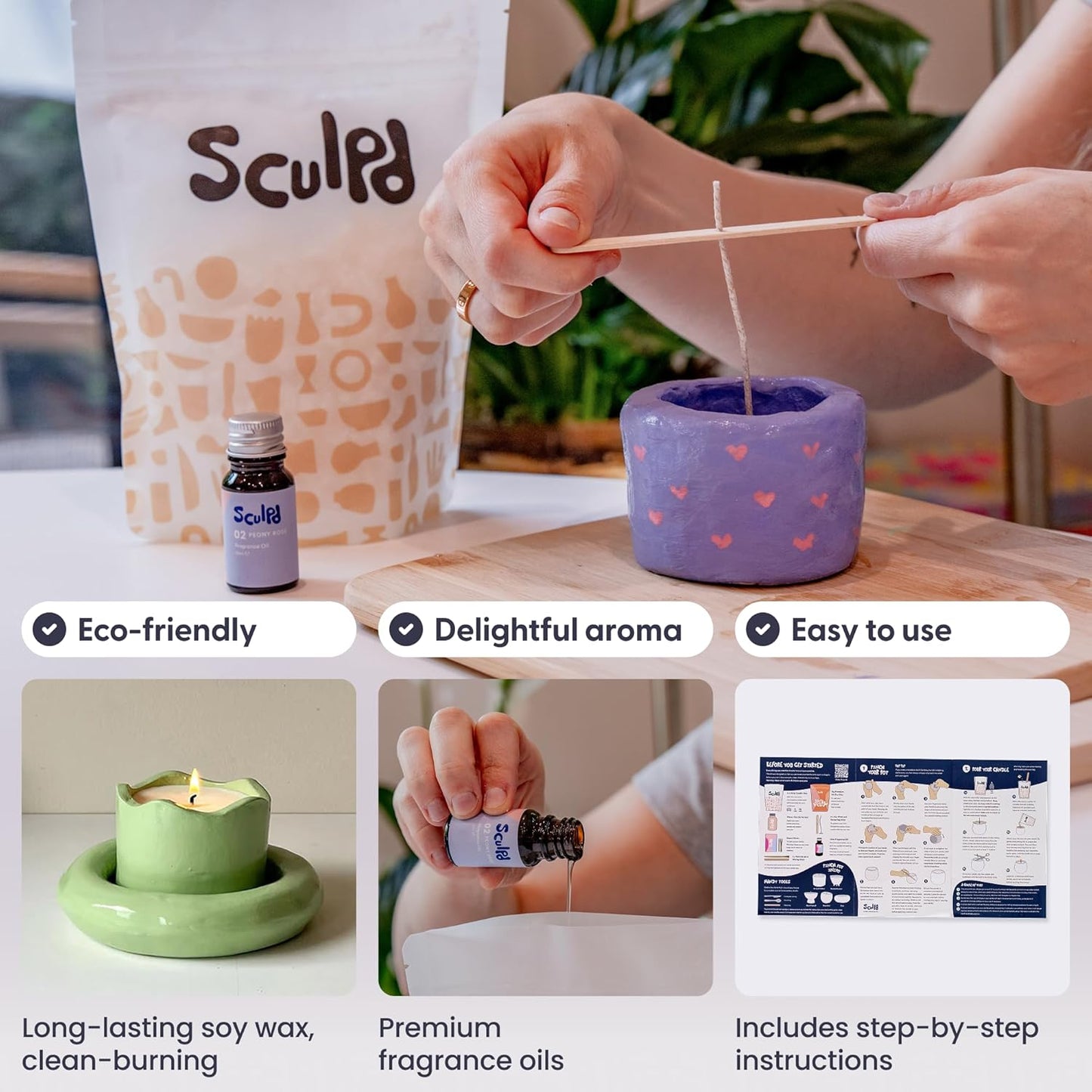 Töpferei-Kit zur Kerzenherstellung, Peony 1 Person