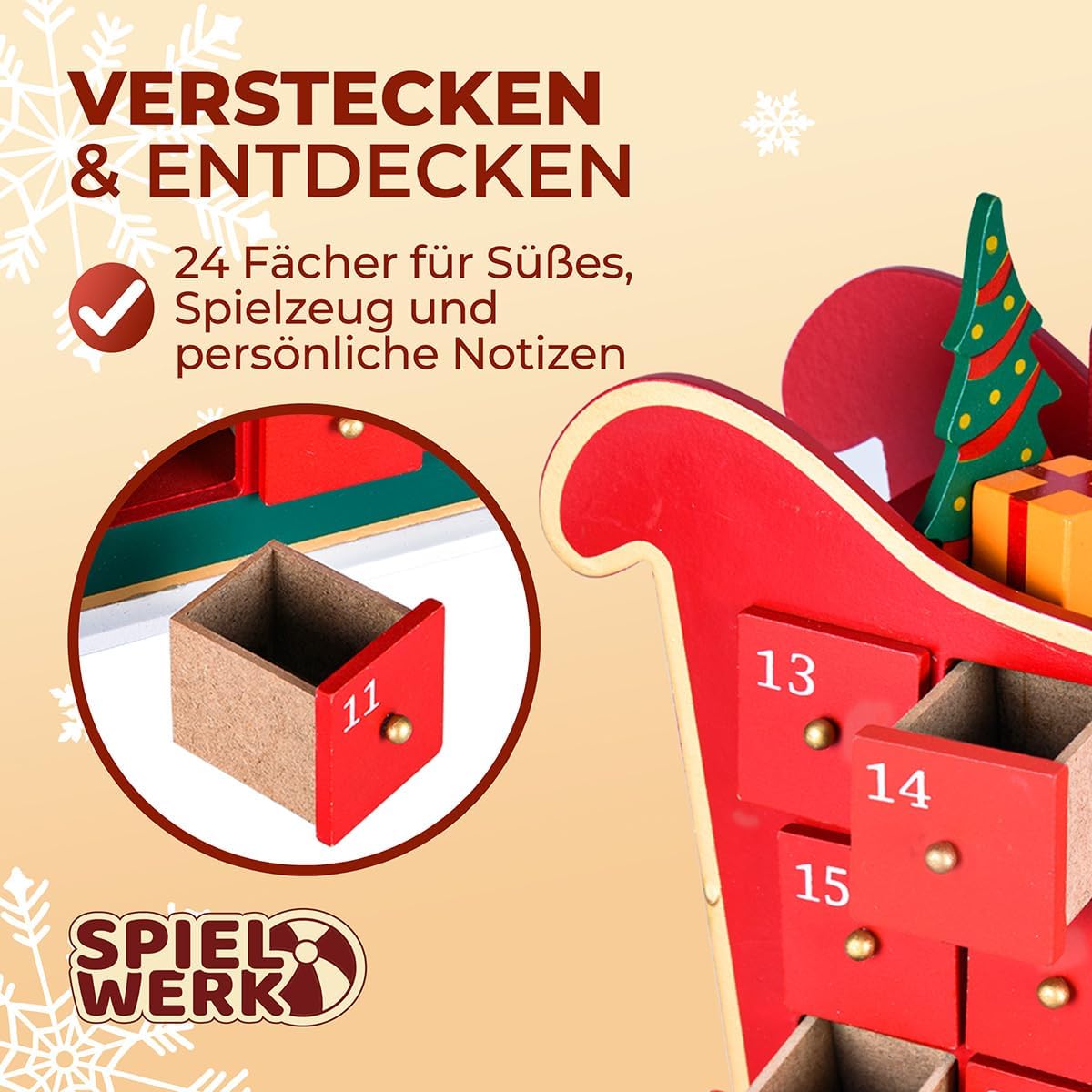 Schlitten, Weihnachtsmann mit Landschaft