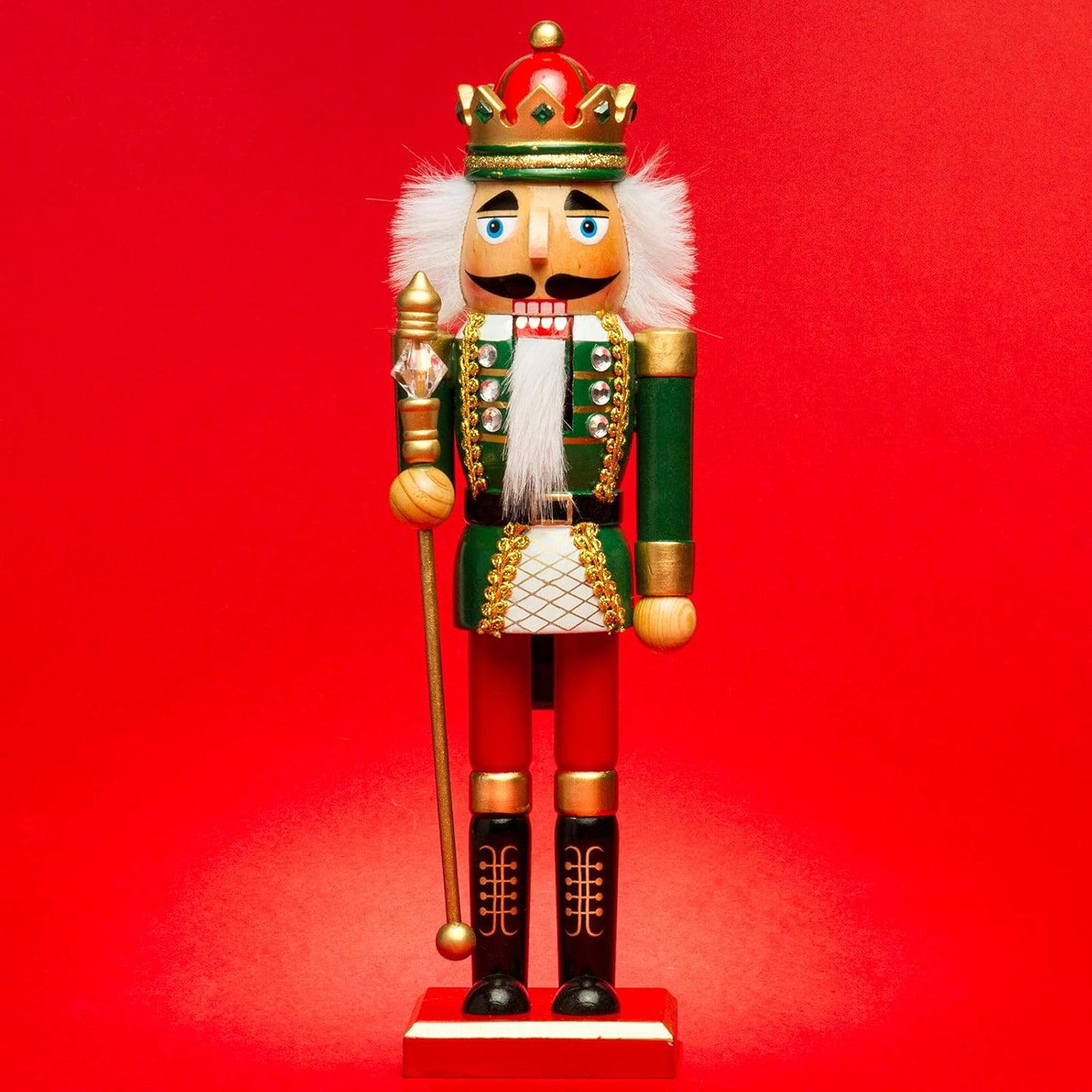 Deko-Nussknacker König, D01 Grün/Rot - König