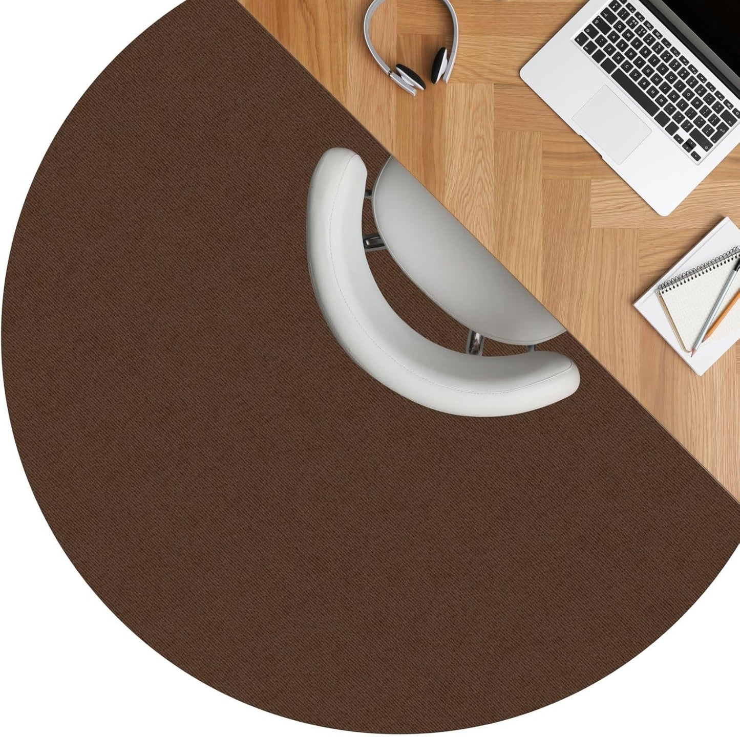 Runde Bodenschutzmatte für Bürostuhl, Rund 120 cm Schoko
