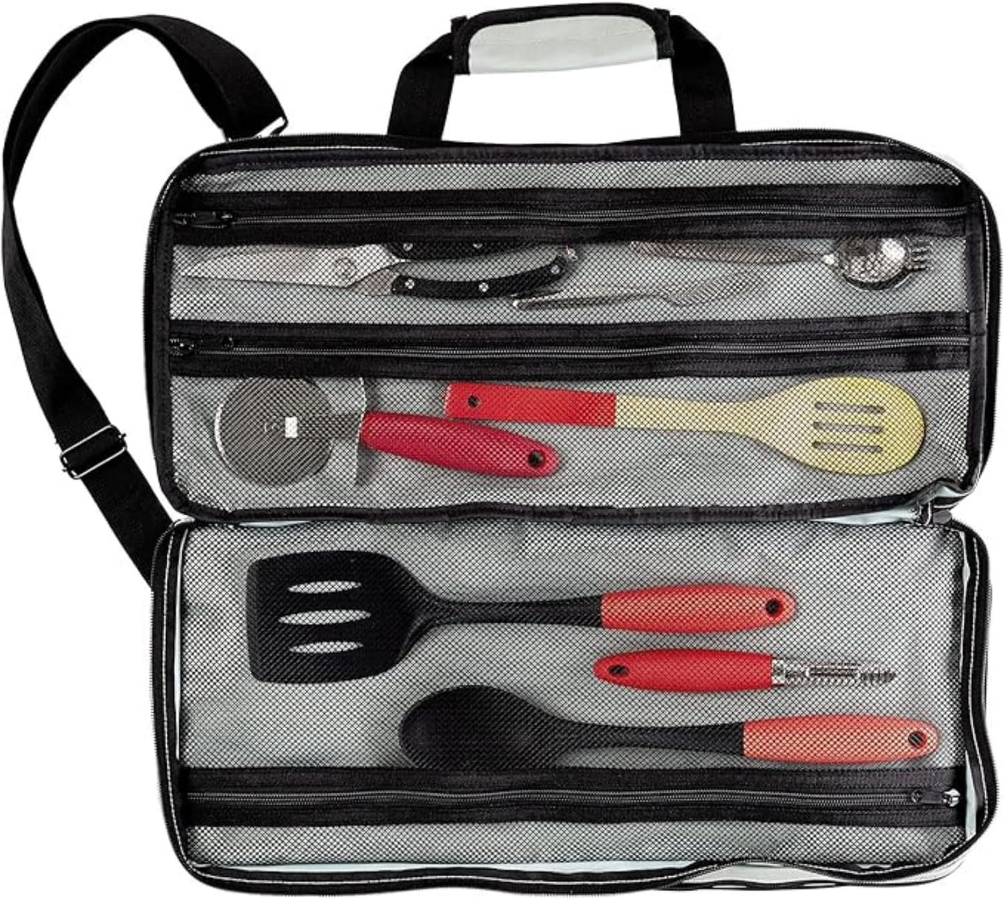 Messertasche mit 20 Taschen, Grau