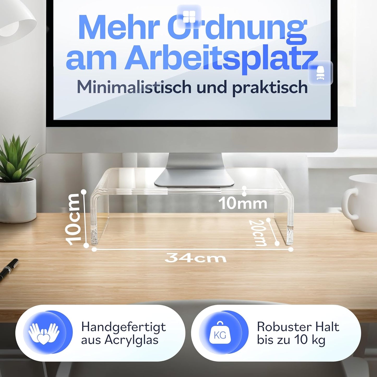 Monitorständer, Transparent (klein)