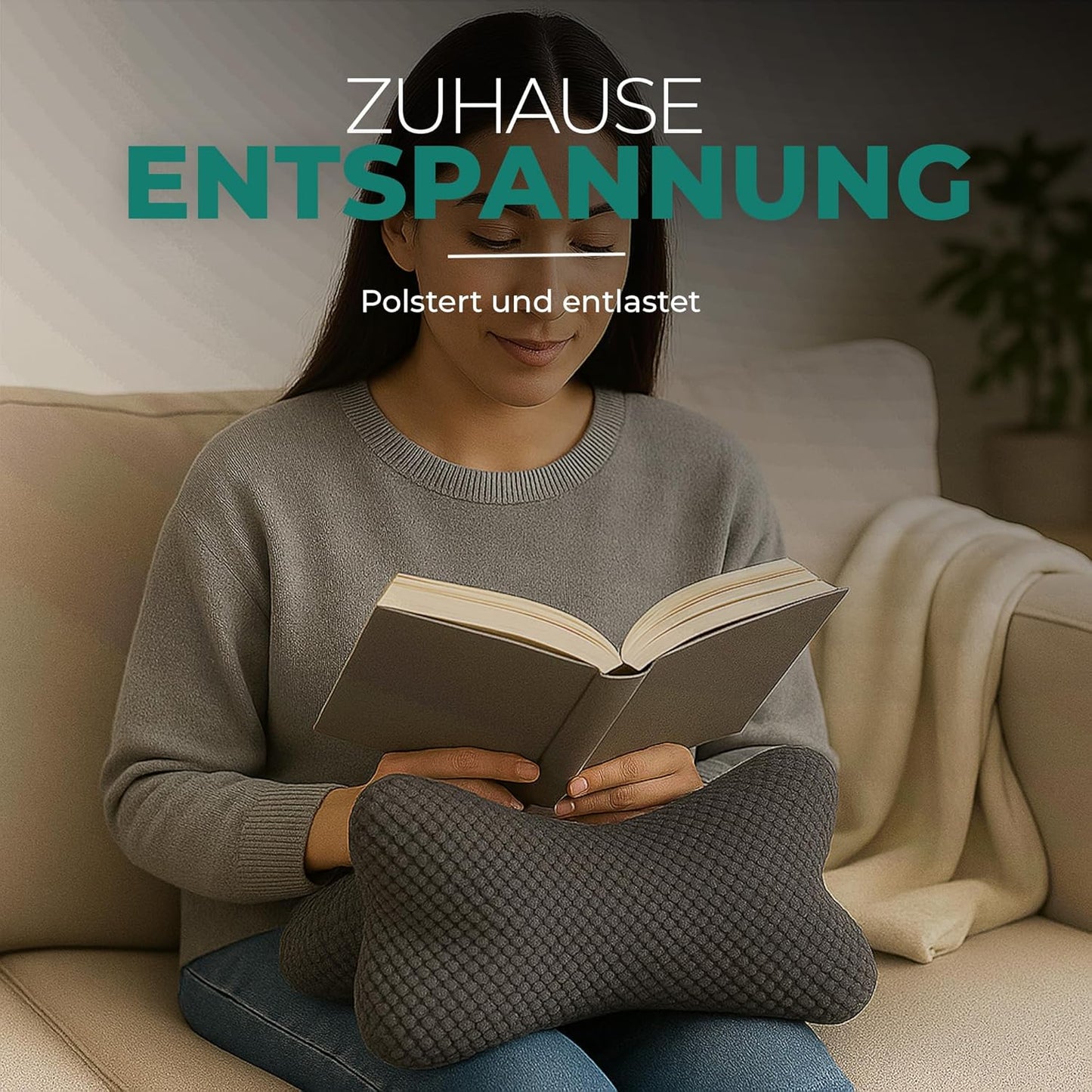 Ergonomisches Lesekissen, Anthrazit