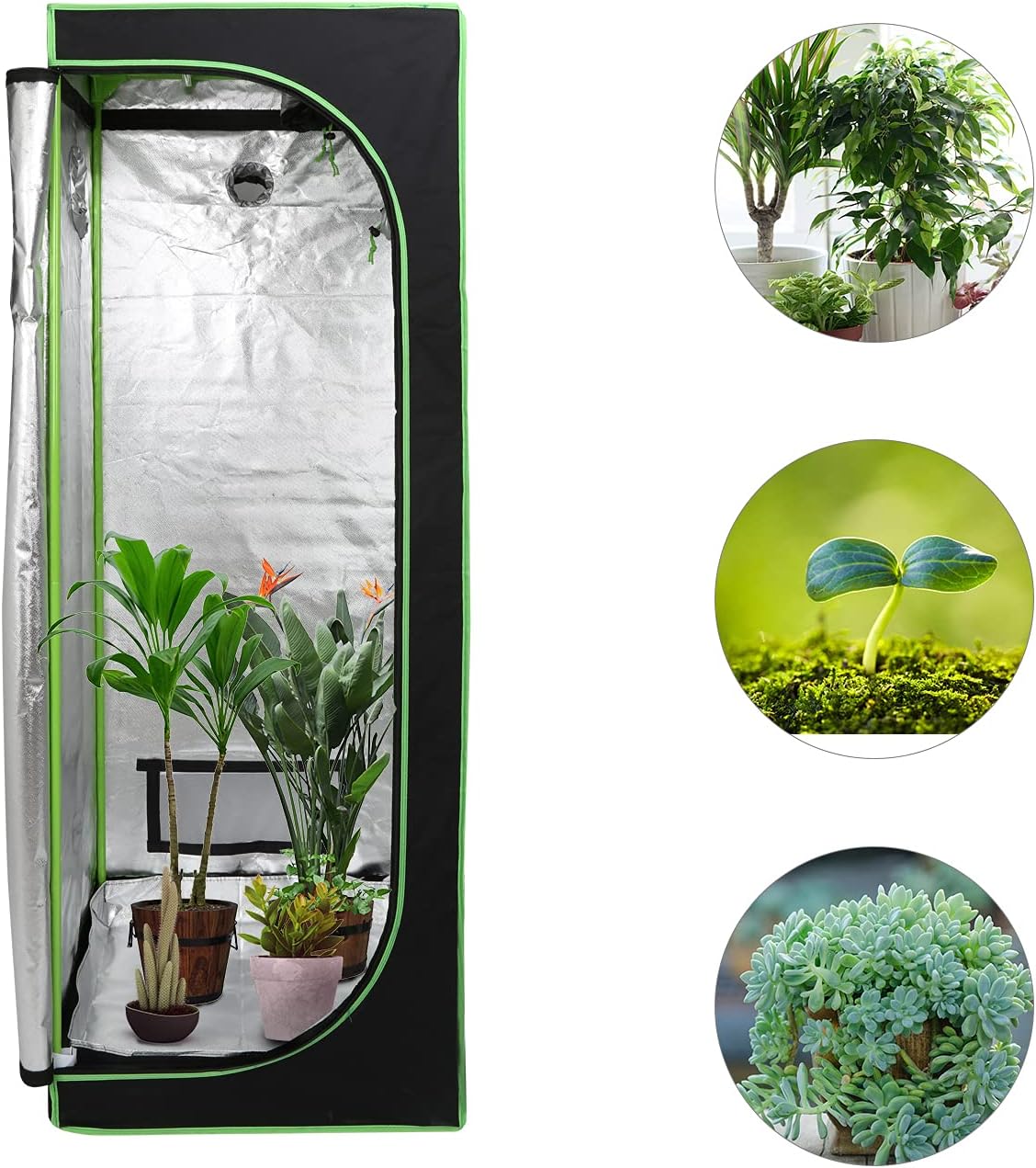 Grow Zelt für Pflanzenzucht, 60X60X180CM