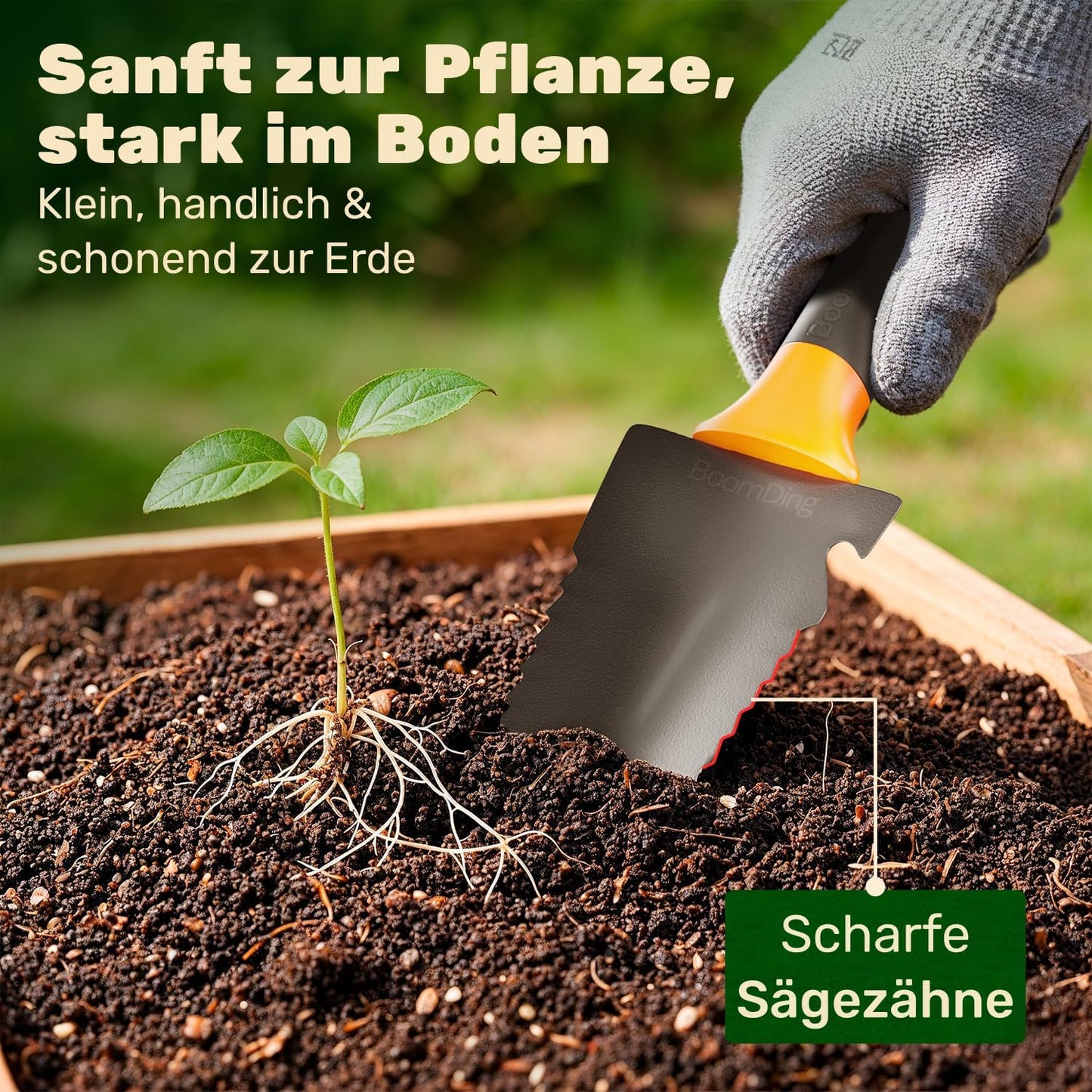 Wurzelspaten-Set mit Handschaufel und Wurzelsäge, Wurzelspaten + Handschaufel