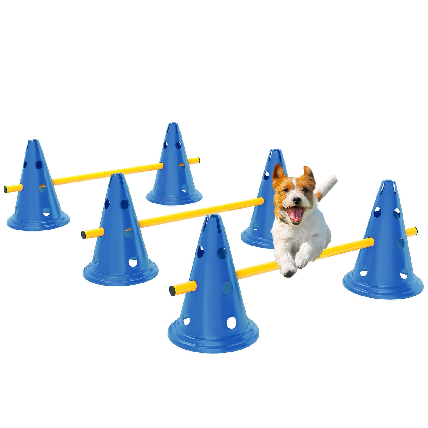 3-teiliges Agility-Trainingsset für Hunde, 3-teilig Blau