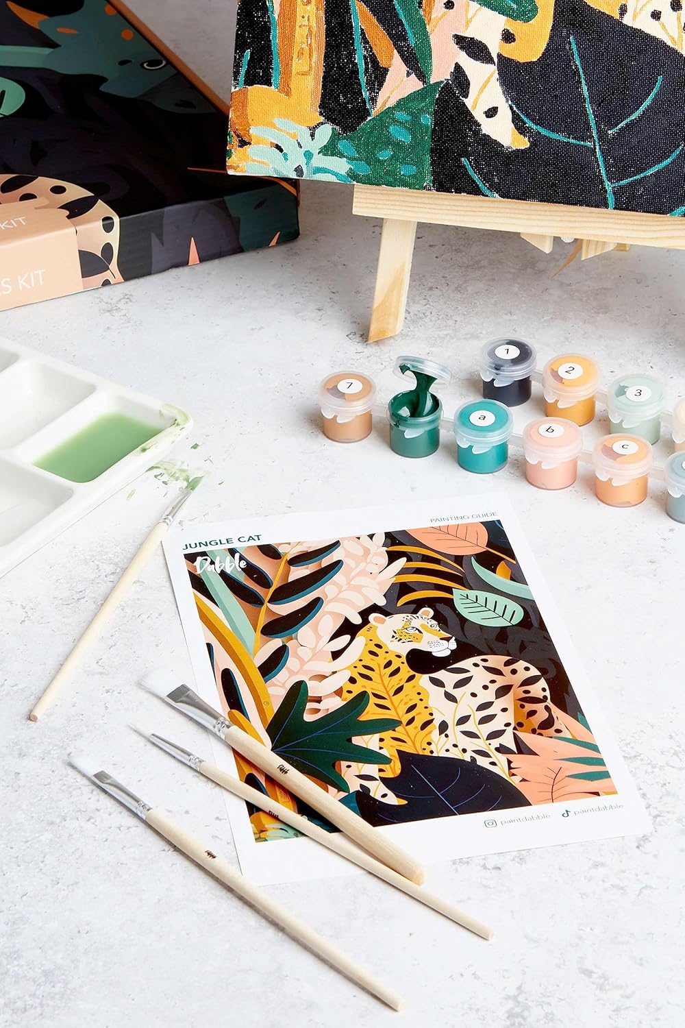 Malen nach Zahlen - Blumendesign, Jungle Cat