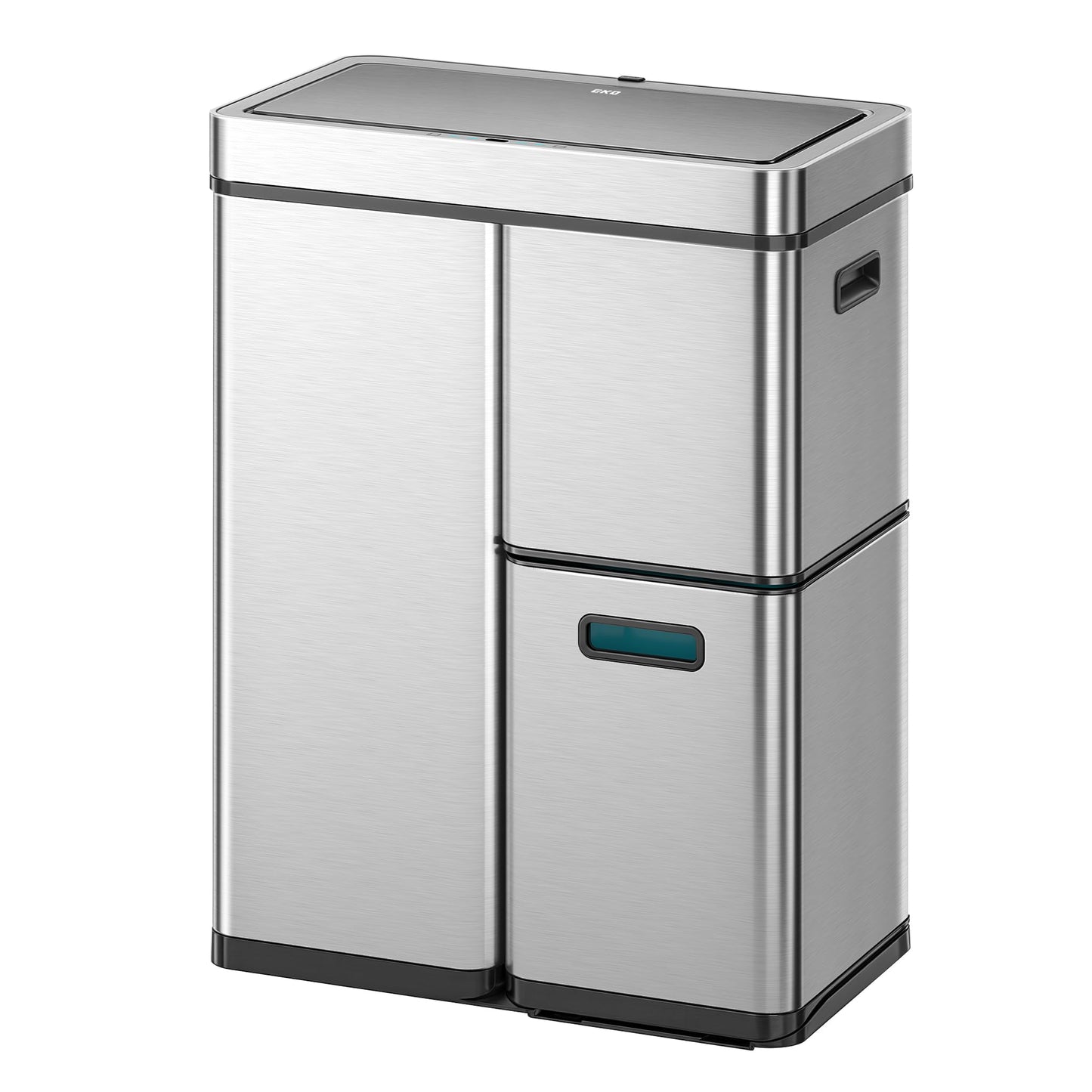 Mülltrennsystem mit 3 Fächern, 30+15+15 Liter-Edelstahl