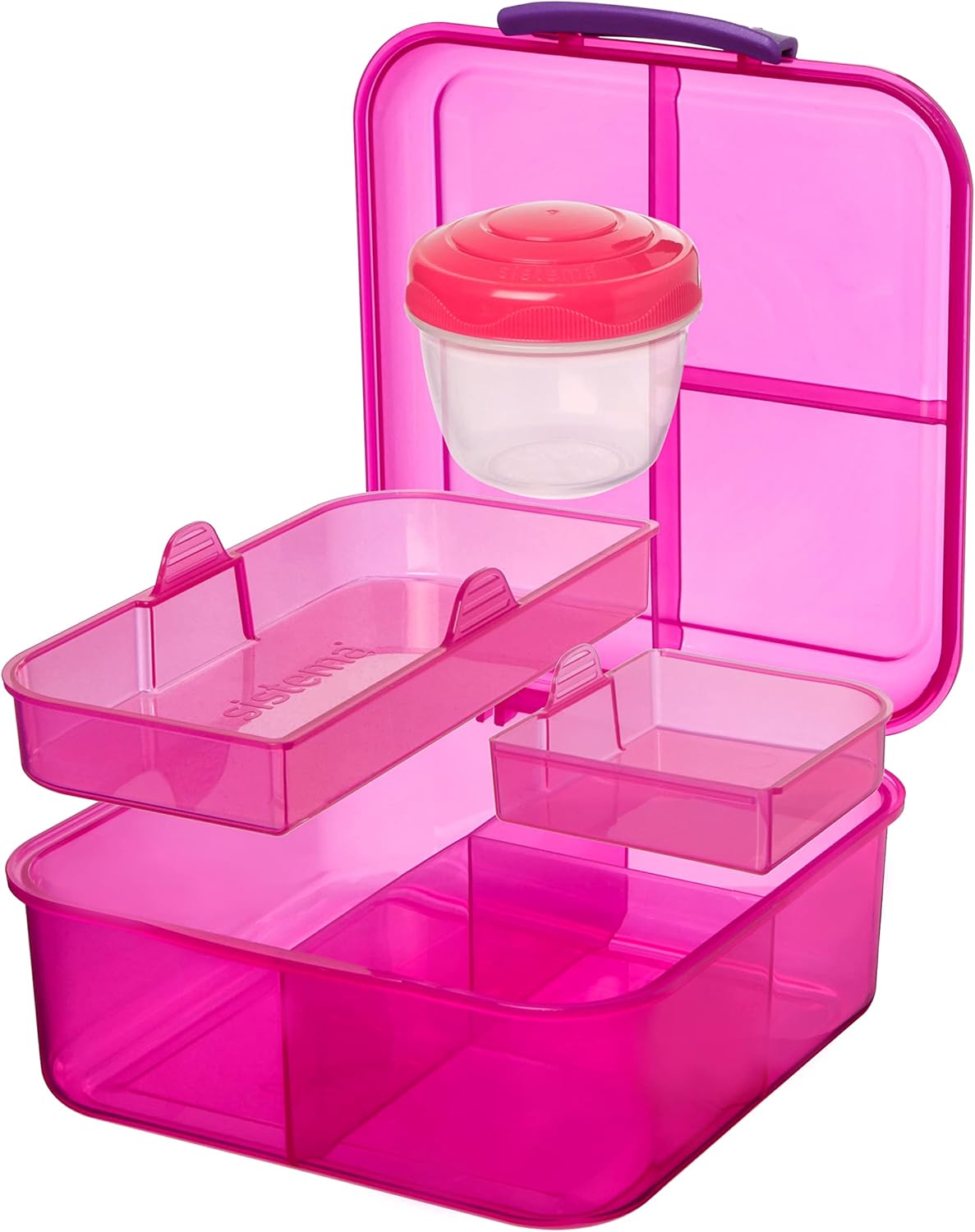 Bento Box TO GO mit Fächern, 1,25 l Gemischte Farben (Einfarbig)