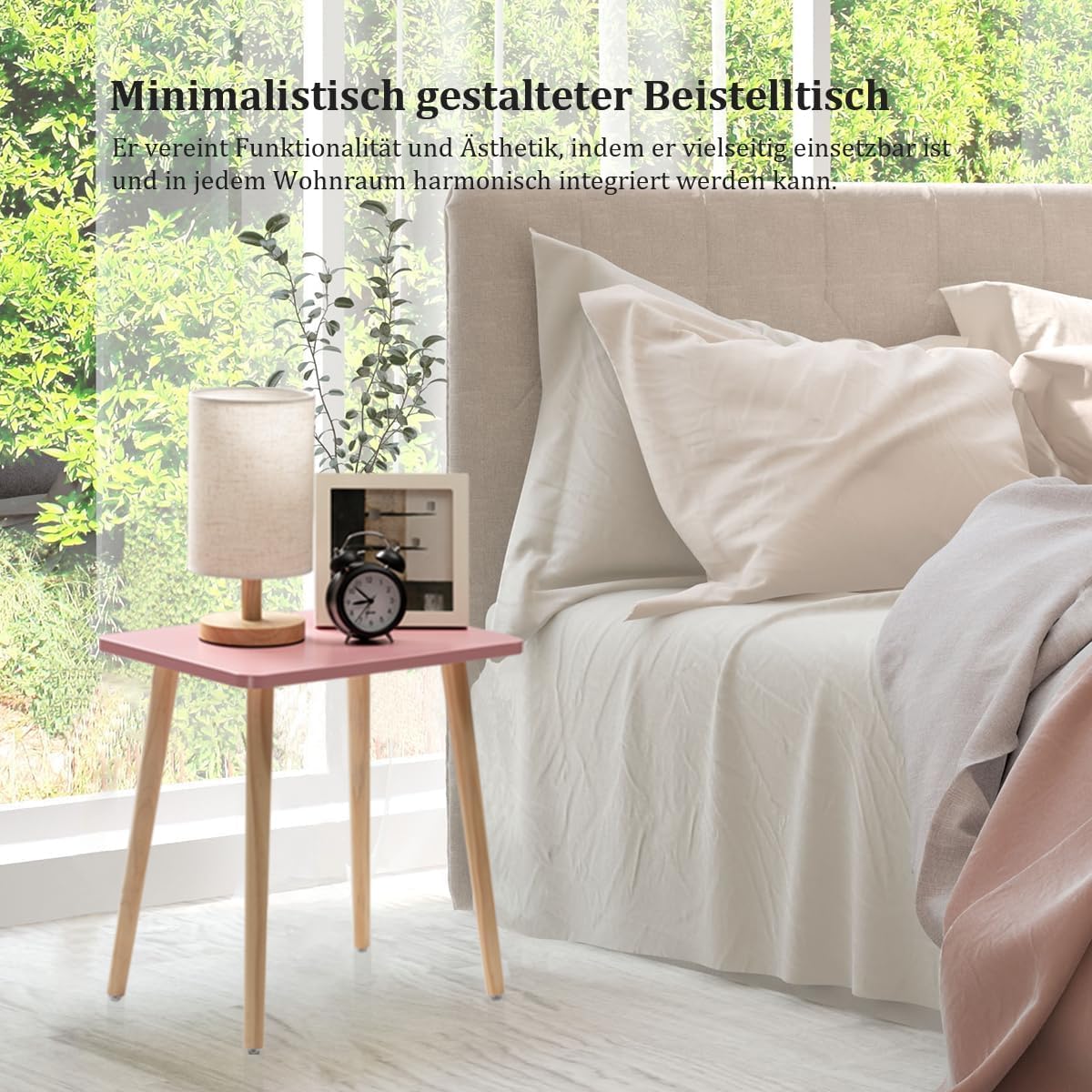 2er-Set Beistelltisch, Rosa 2 Stück