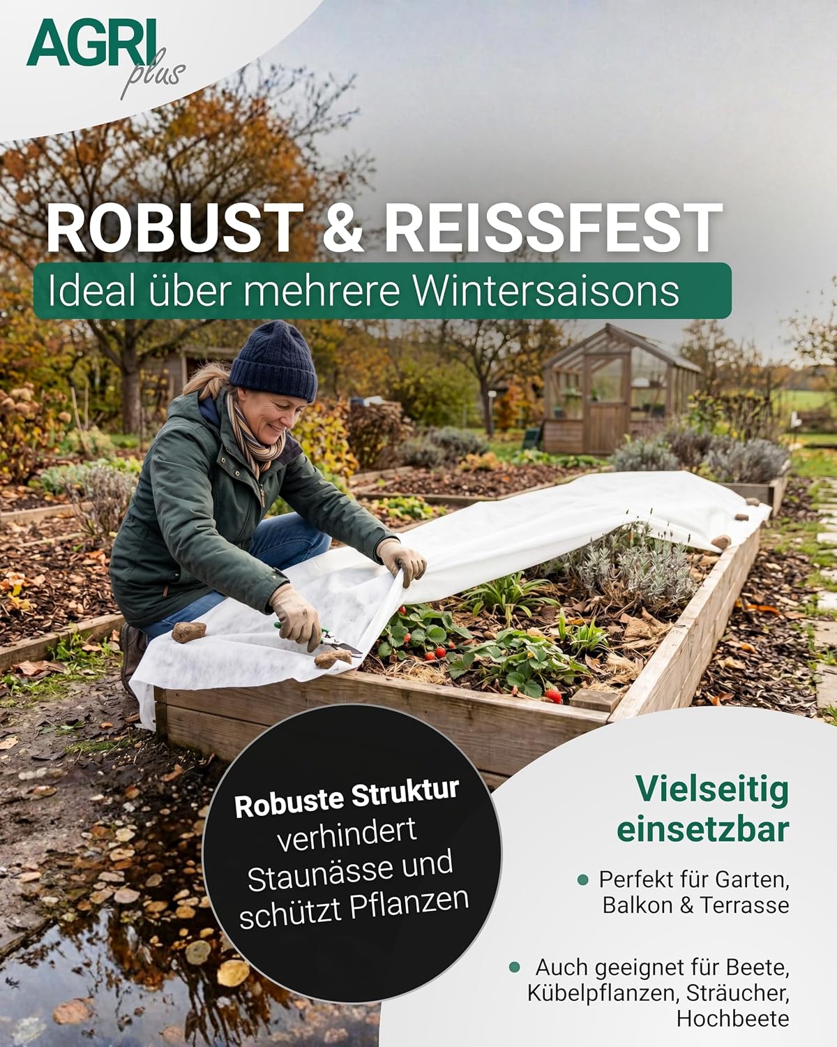 Frostschutzvlies 30 g/m², reissfest & atmungsaktiv, 1,60 x 25 m