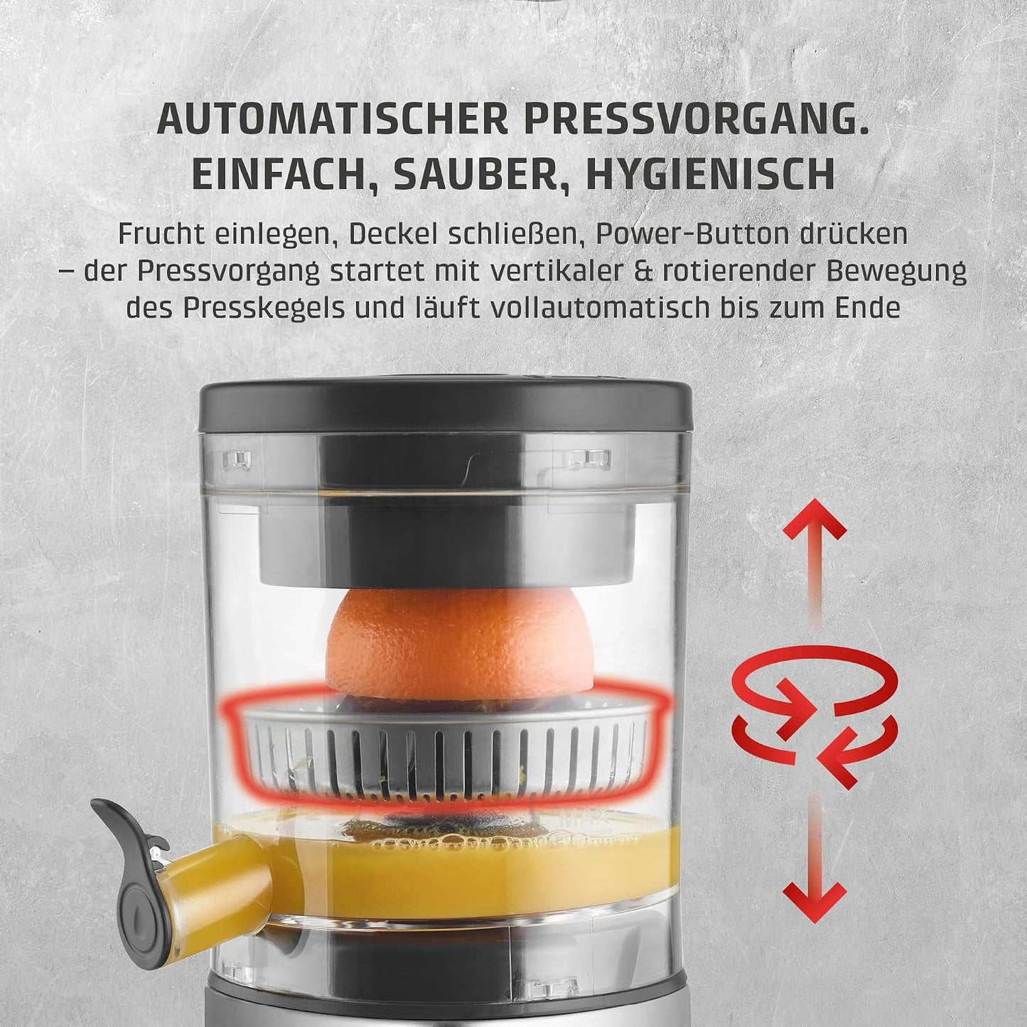 Elektrische Zitruspresse, Edelstahl