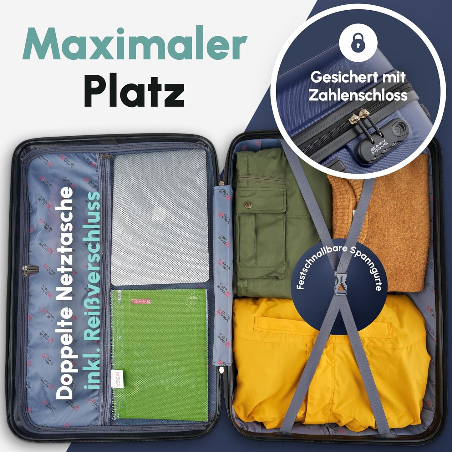 ABS Hartschalenkoffer, 74cm Dark Blue