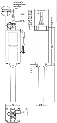 Spindelantrieb JMBB mit Halterungen 230V 300mm Hub