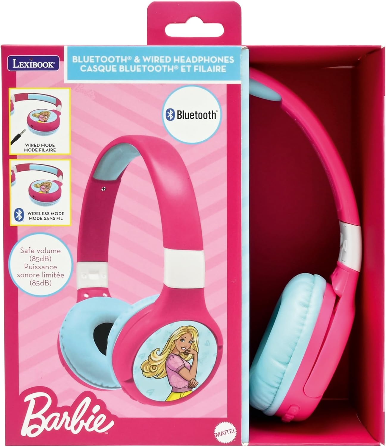 2-in-1 Kinderkopfhörer im Barbie-Design, Barbie