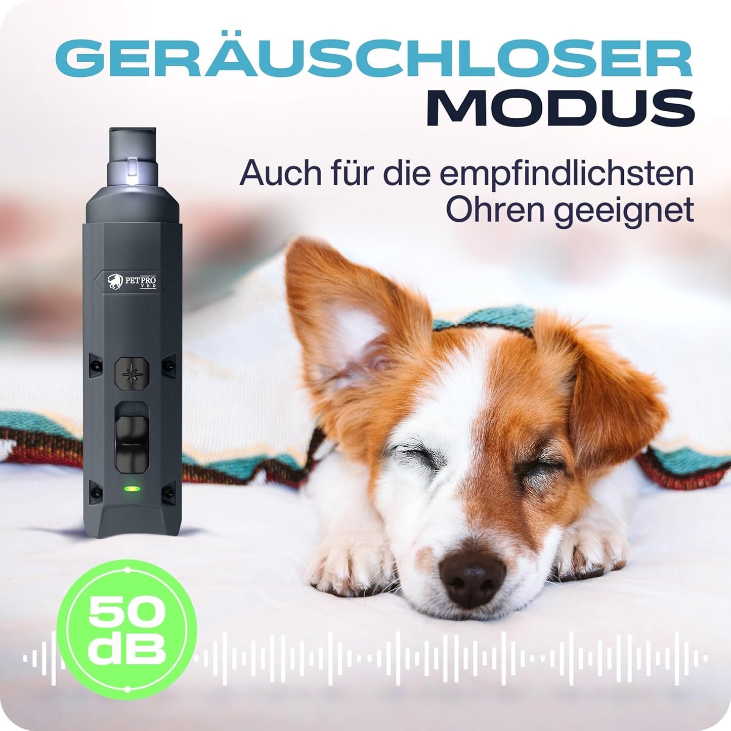 Elektrischer Krallenschleifer für Hunde mit LED-Licht, Gray