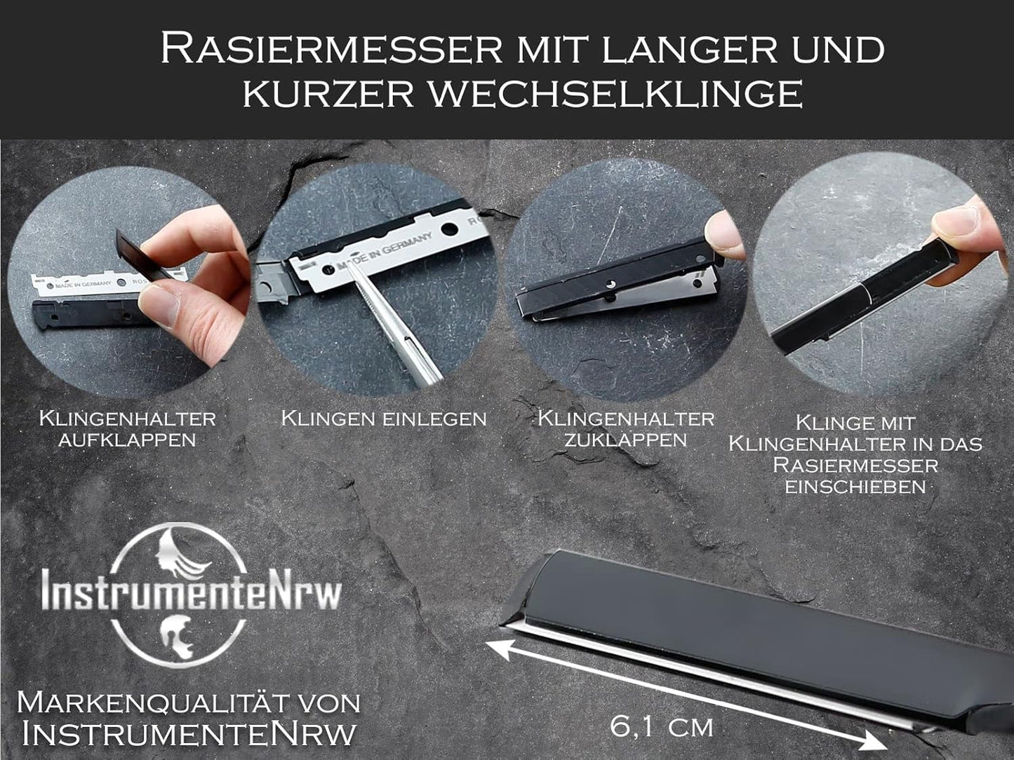 Rasiermesser-Set, Schwarz