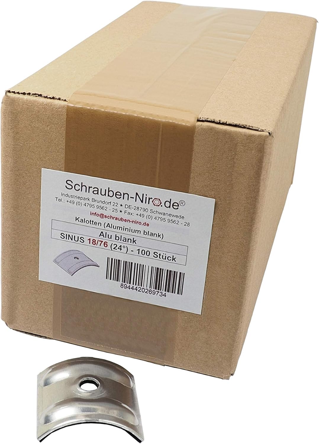 100x Kalotten Sinus 18/76 für Wellplatten, Sinus 18/76