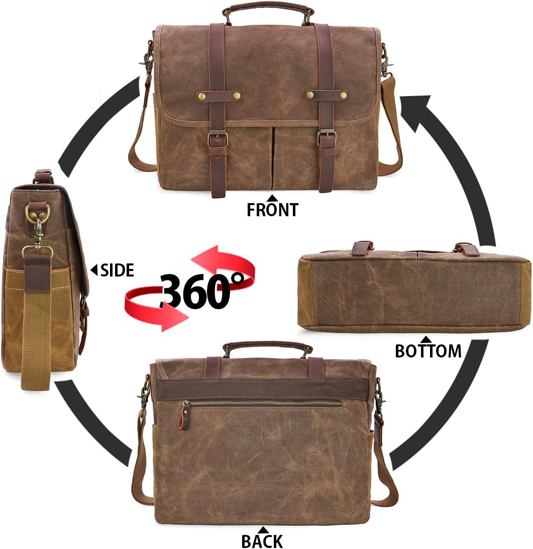 Laptoptasche wasserdicht 15.6" Vintage, Braun