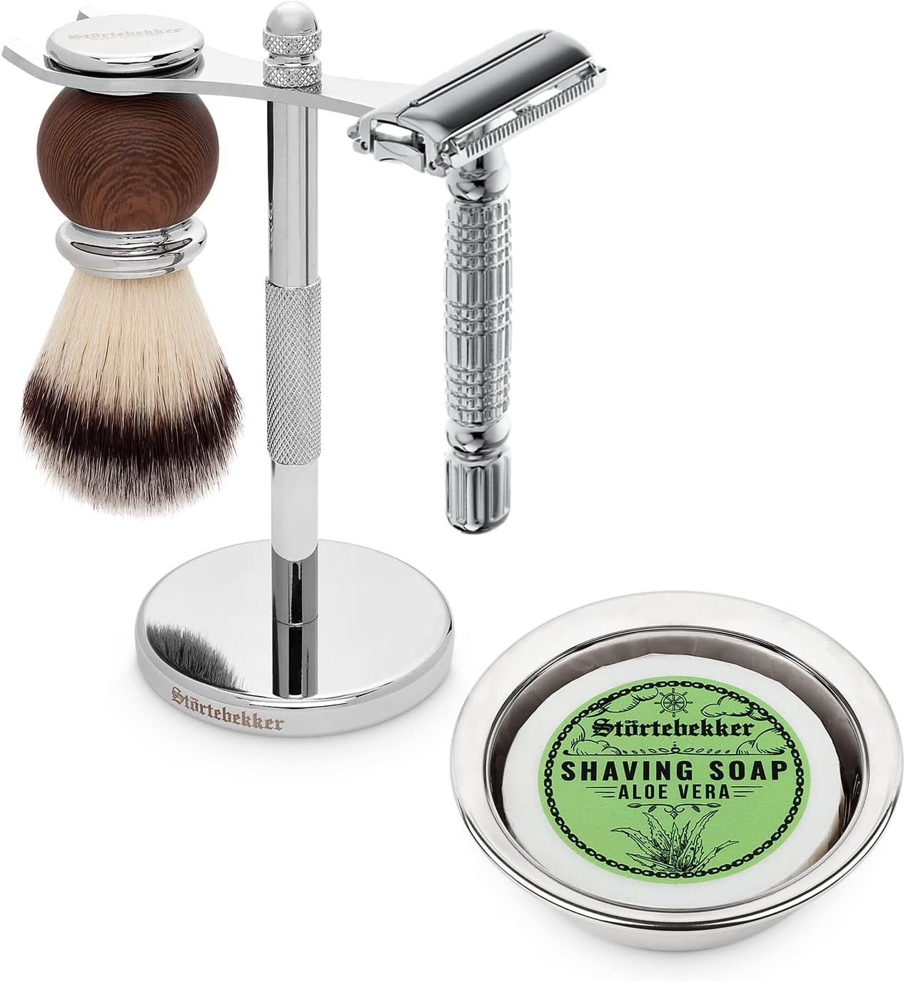 Rasierhobel Set mit Ständer, Aloe Vera