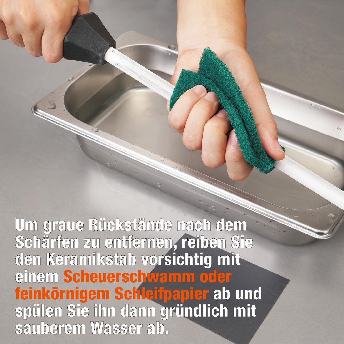 Keramik-Wetzstahl mit Winkelführung, Keramik