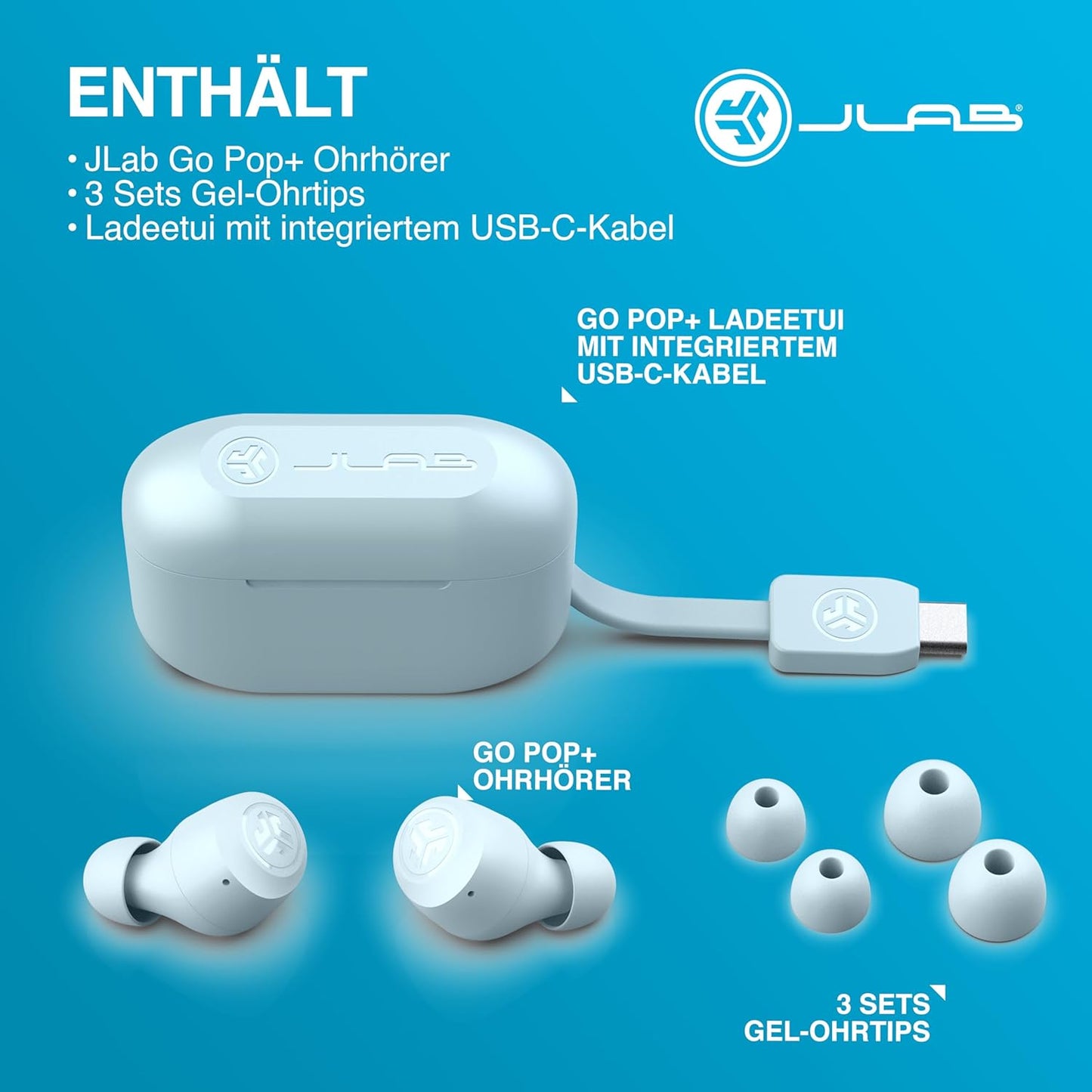 Go Air Pop+ In Ear Kopfhörer, Hellblau POP+