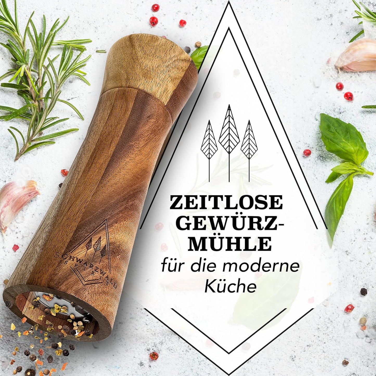 Salz- und Pfeffermühlen-Set mit Keramikmahlwerk, 25,5 cm
