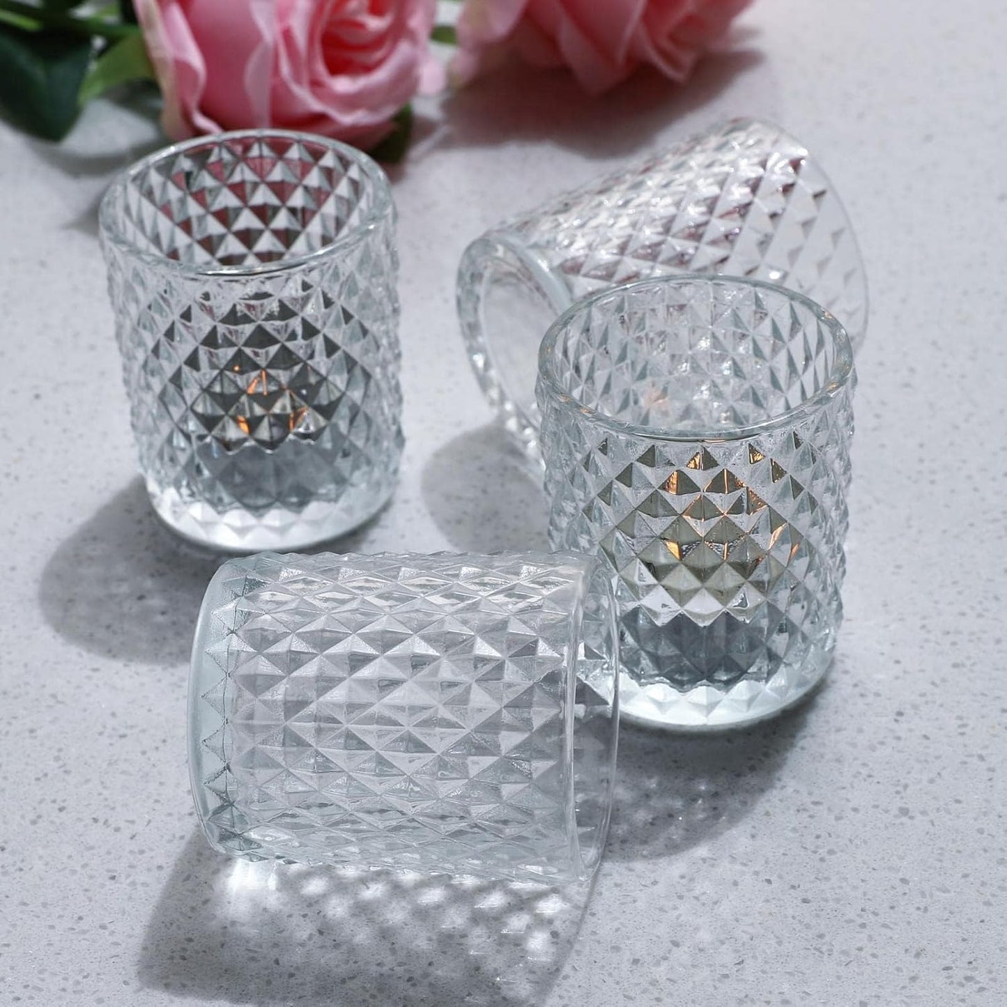12er-Set Teelichthalter, Transparent 12