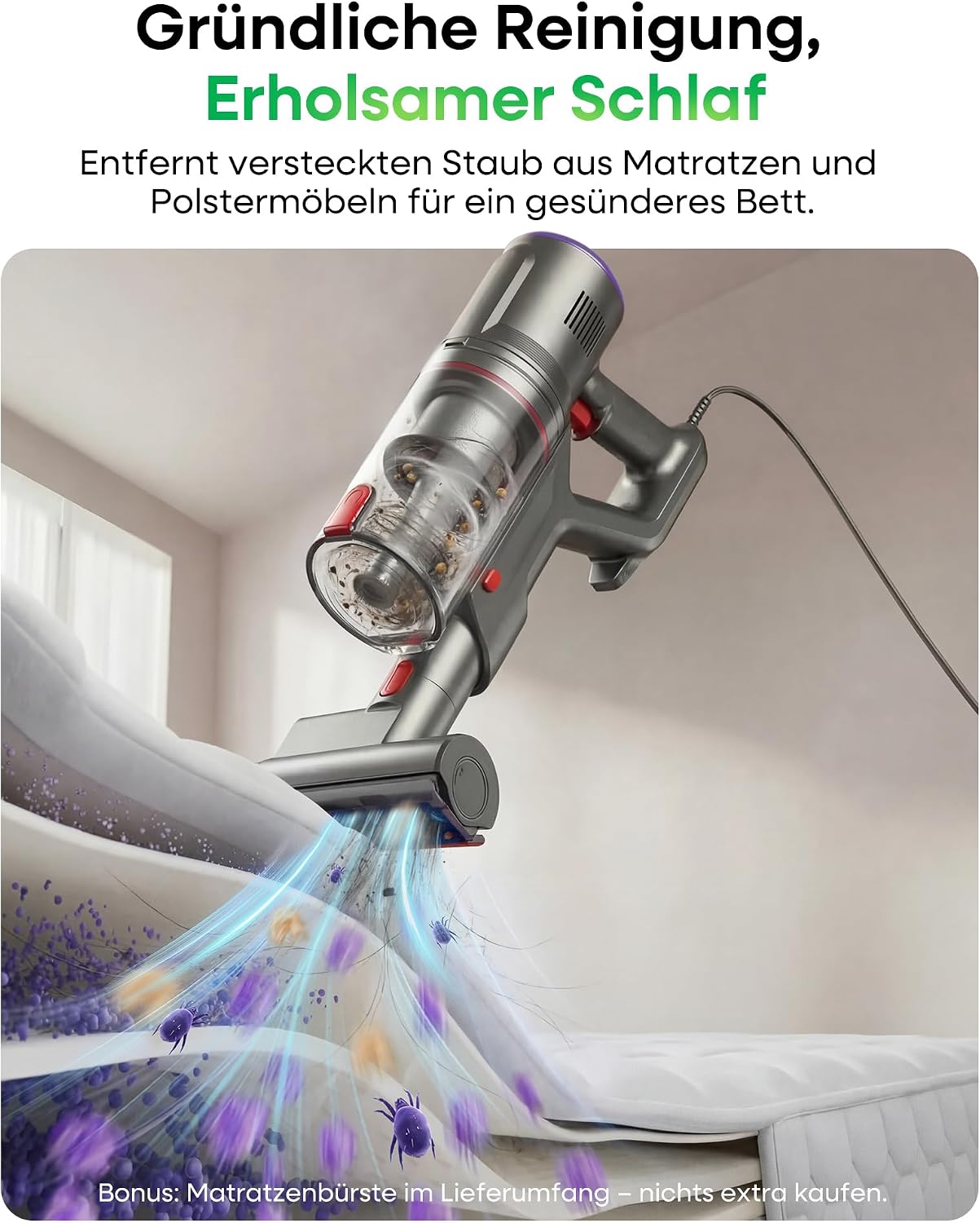 FV2 Stabstaubsauger mit Matratzenbürste
