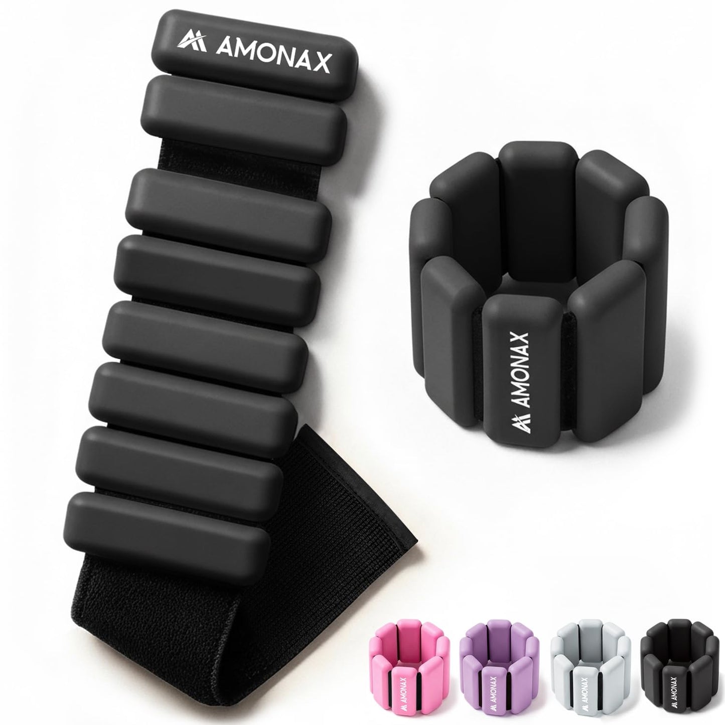 Gewichtsmanschetten-Set für Arme und Beine, 2x0,5kg, Schwarz - 0,5kg x 2