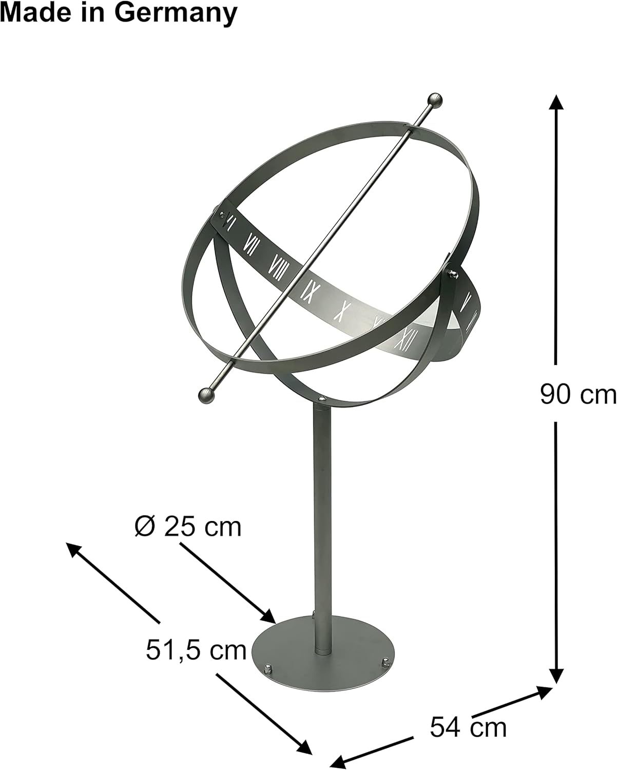 Sonnenuhr mit Säule, Wetterfest