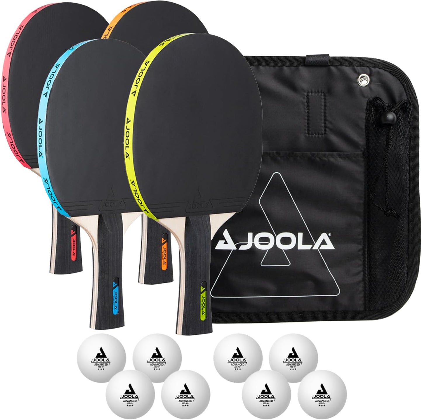 Tischtennis-Set mit Schlägern & Bällen (inkl. Tasche), NEON