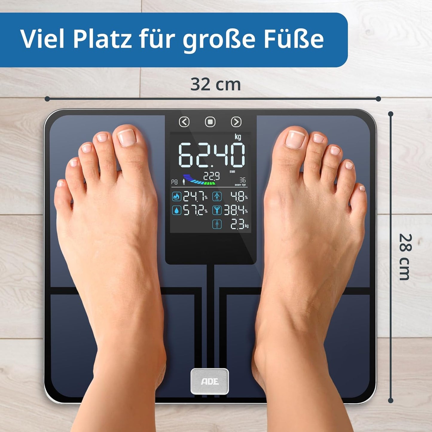 Digitale Körperfettwaage, Blau