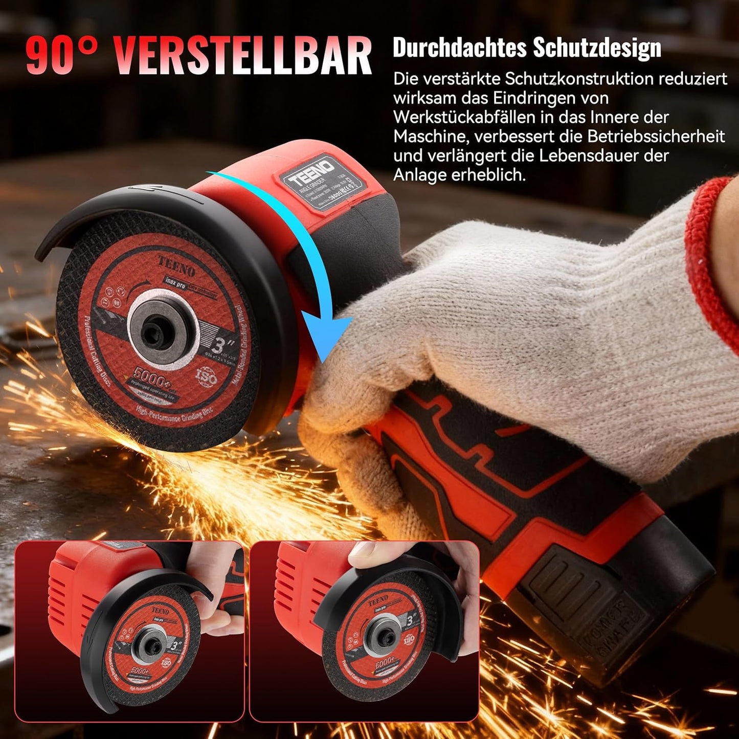 Akku-Schlagbohrschrauber & Winkelschleifer Set, Winkelschleifer+Bohrmaschine