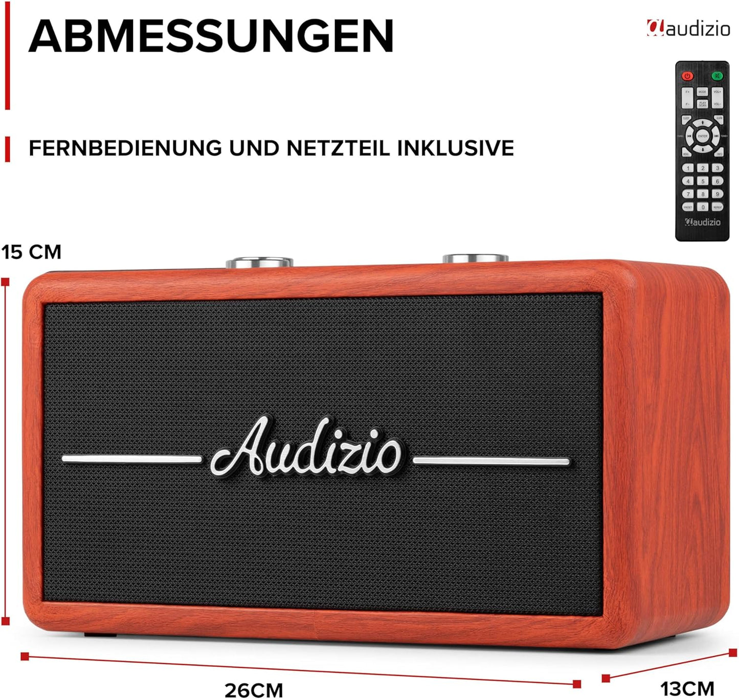 Tune60 DAB Radio mit Bluetooth und Wecker, Rot