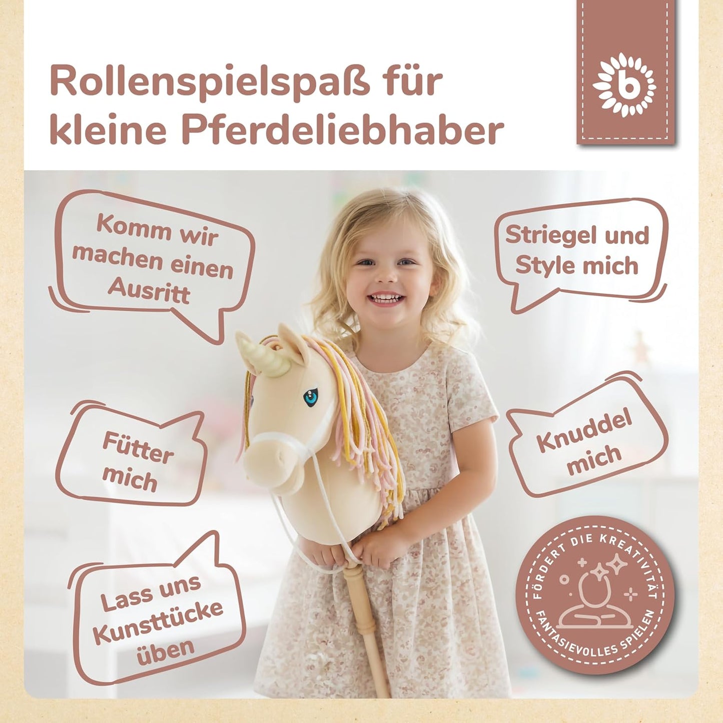 Steckenpferd Kinder Einhorn Aurora, Aurora