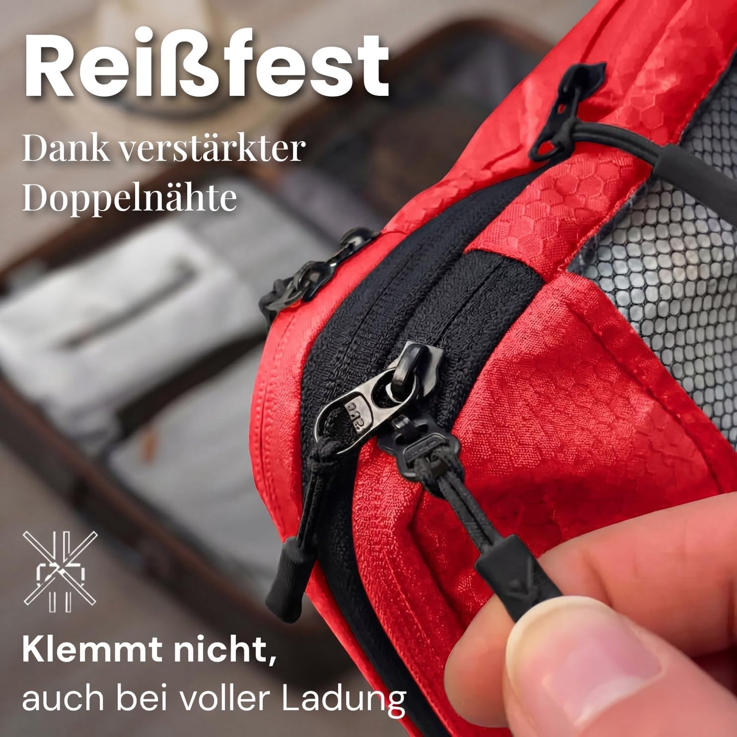 7-teiliges Packwürfel-Set, Sunset Blaze - Rot 7-teilig