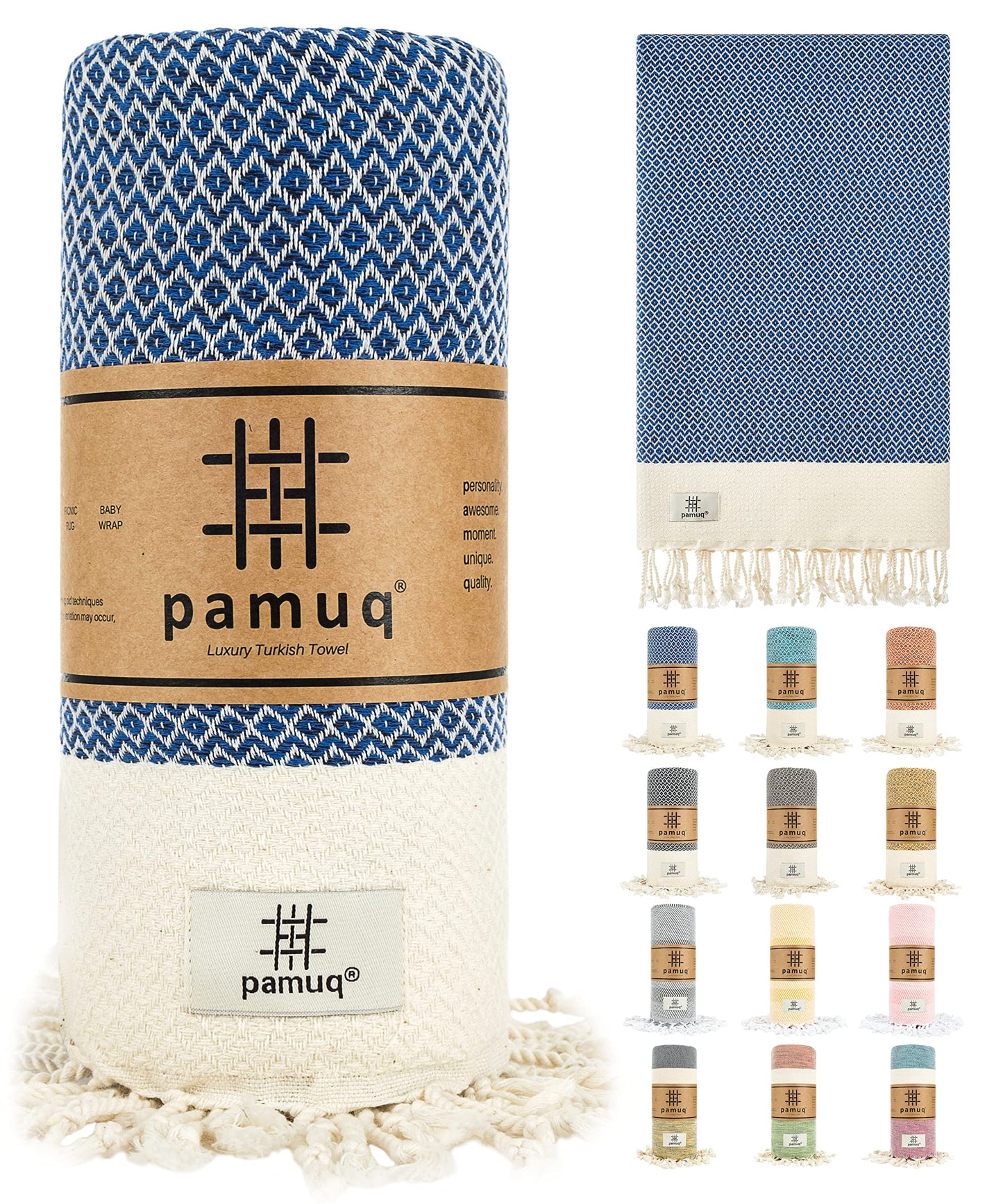 Hamamtuch Milano, Milano 90 x 200 cm Dunkel-blau