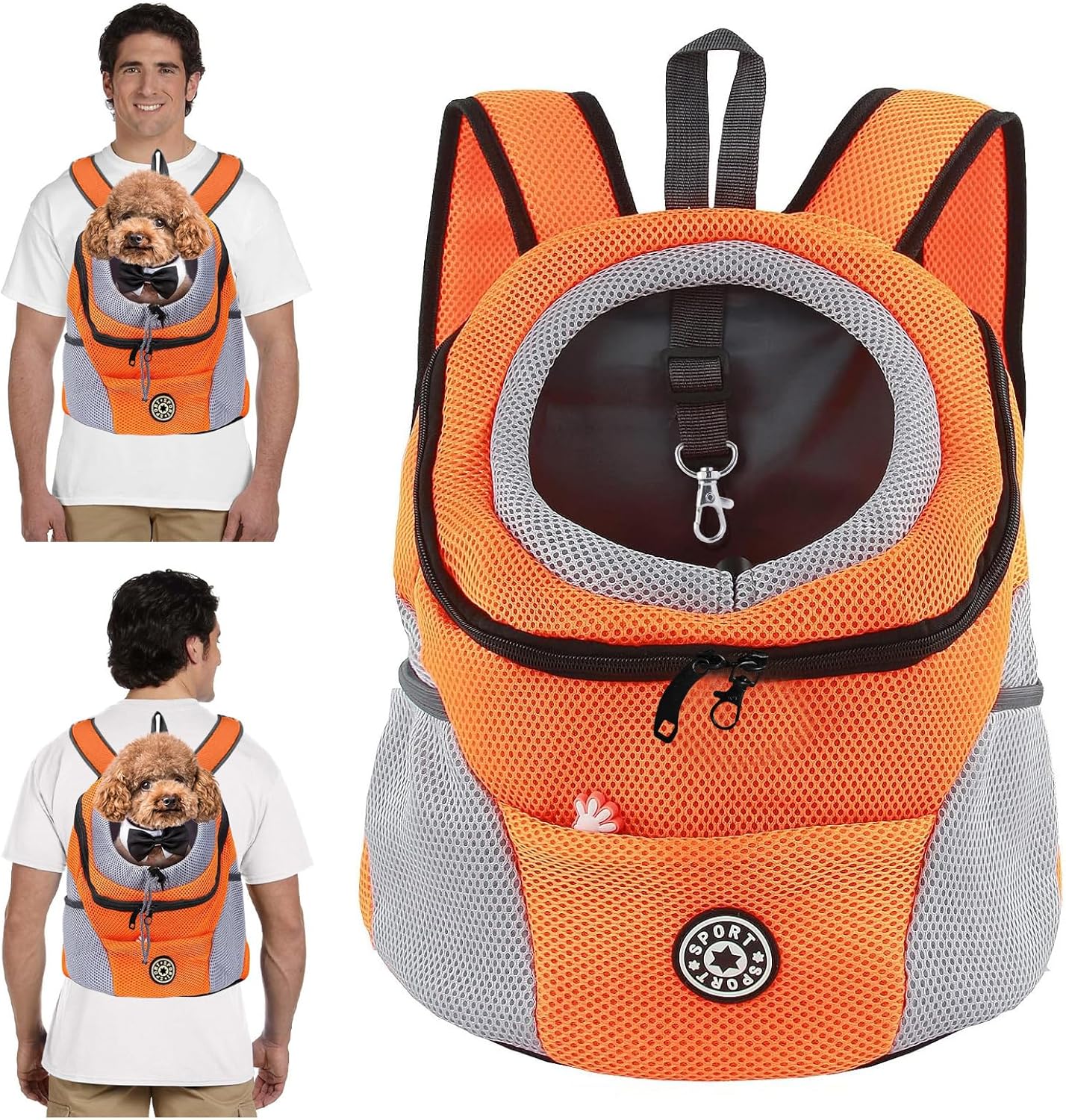 Hundetragerucksack für kleine Hunde, M Orange